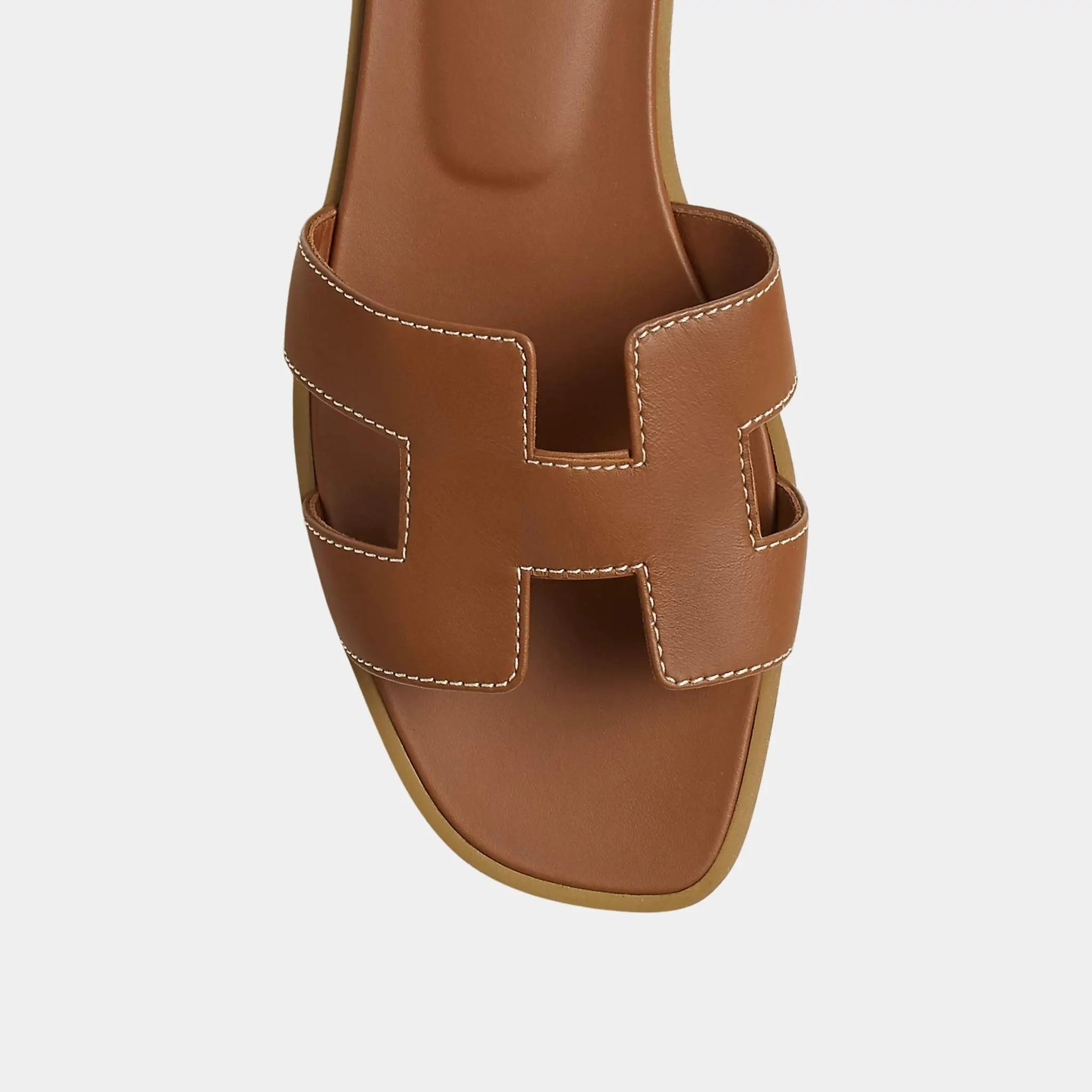 Hermes Oran Sandal Box Calfskin, Gold, Top