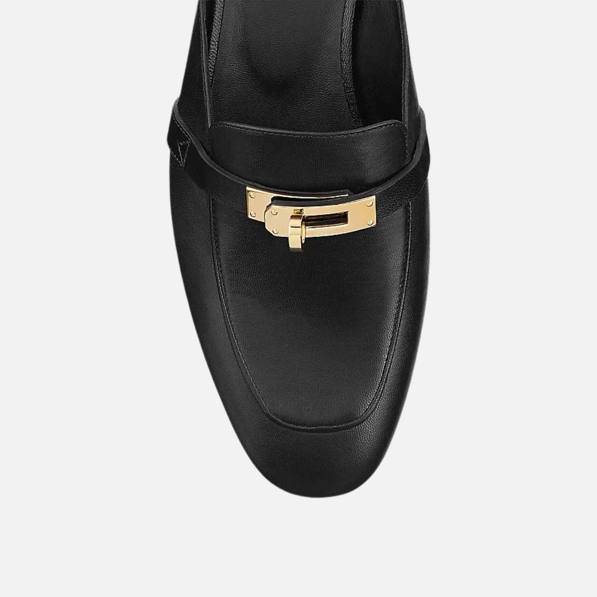 Hermes Oz mule Goatskin PBHW, Black, Top