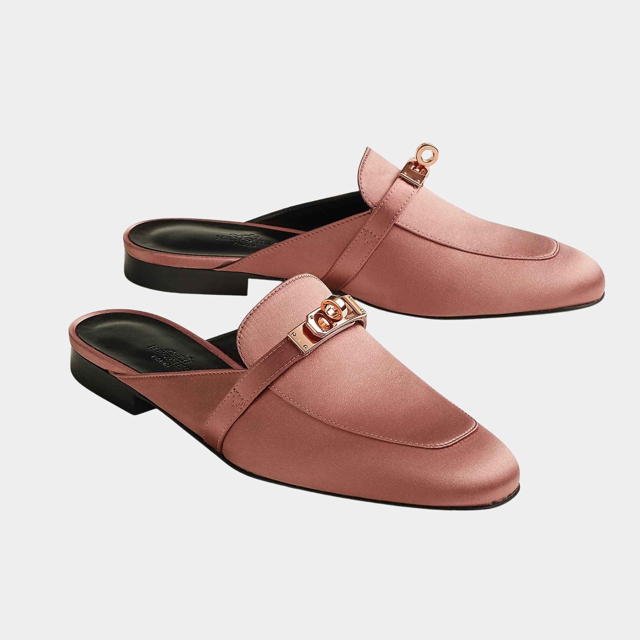 Hermes Oz Mule in Satin Crepe RGHW – SANDS