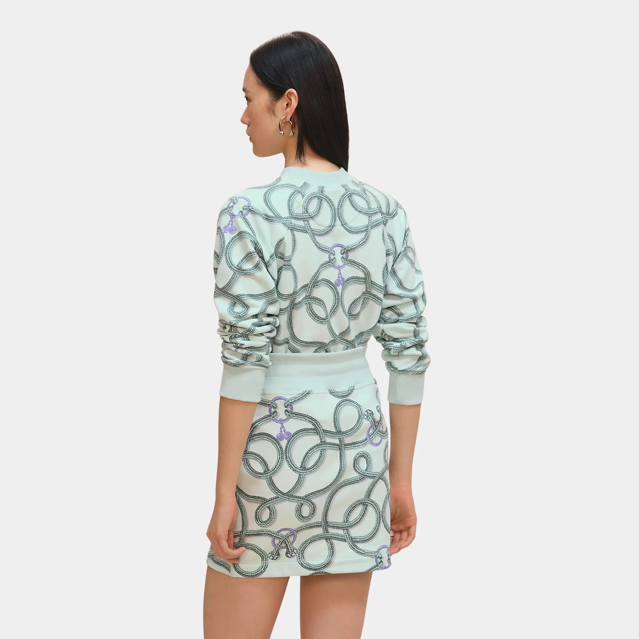 Hermes Palefroi Remix Miniskirt, Vert Embrun, Back