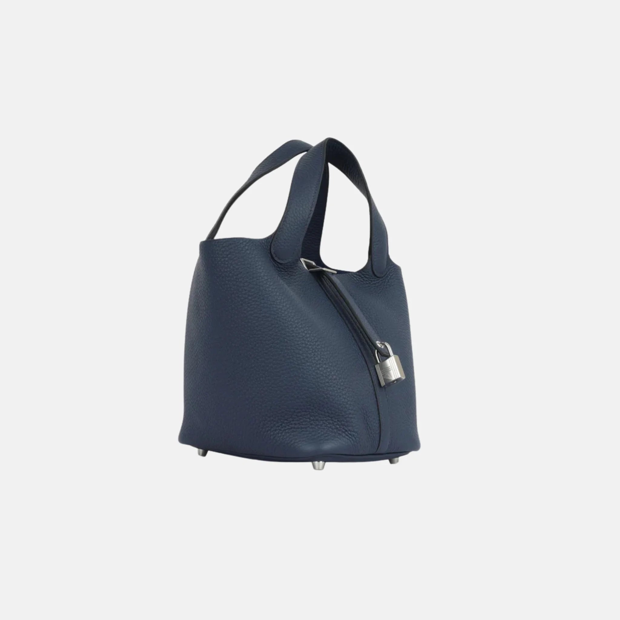 Hermes Picotin 18 Bleu De Prusse Clemence PHW, Side