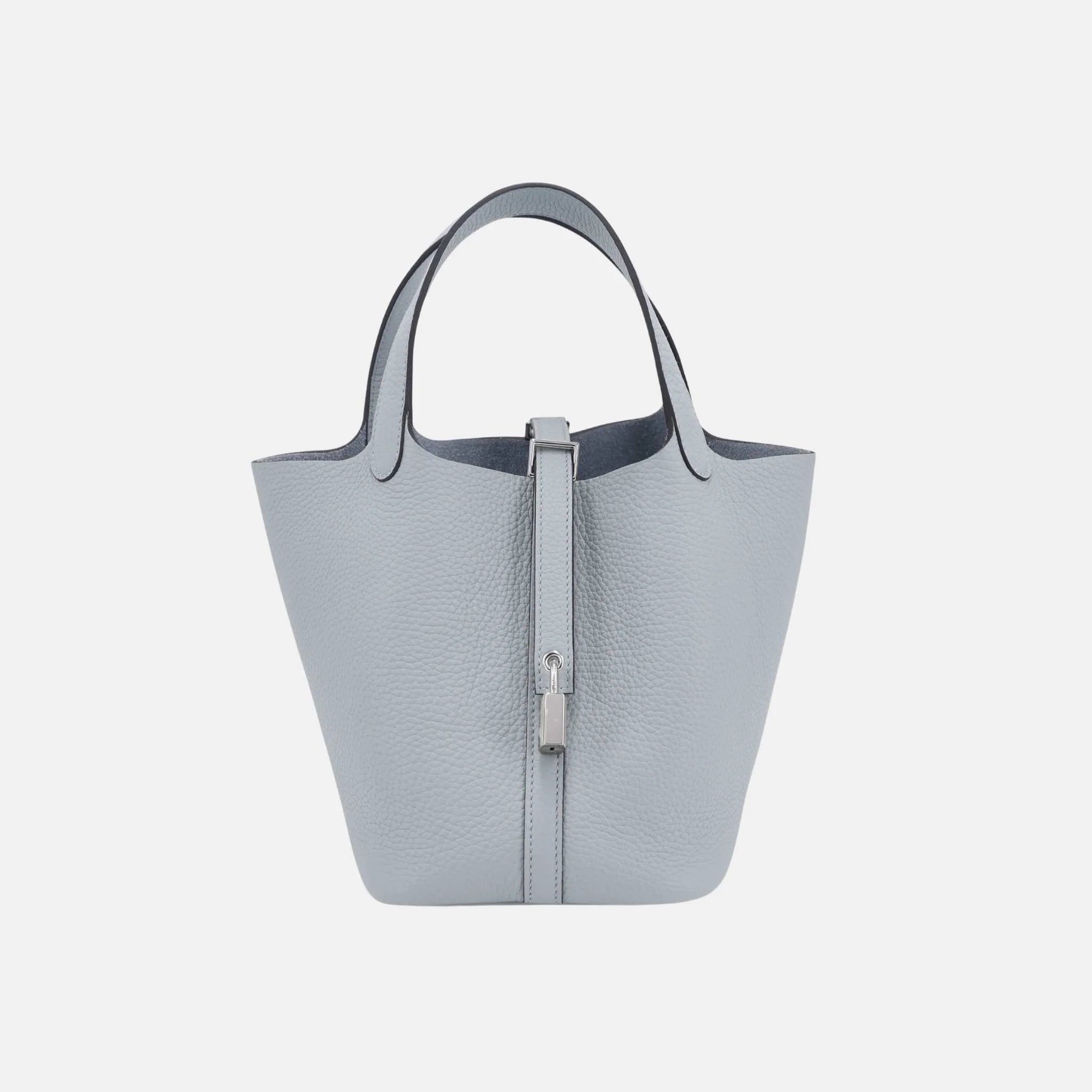 Hermes Picotin 18 Bleu Glacier Clemence PHW, Front