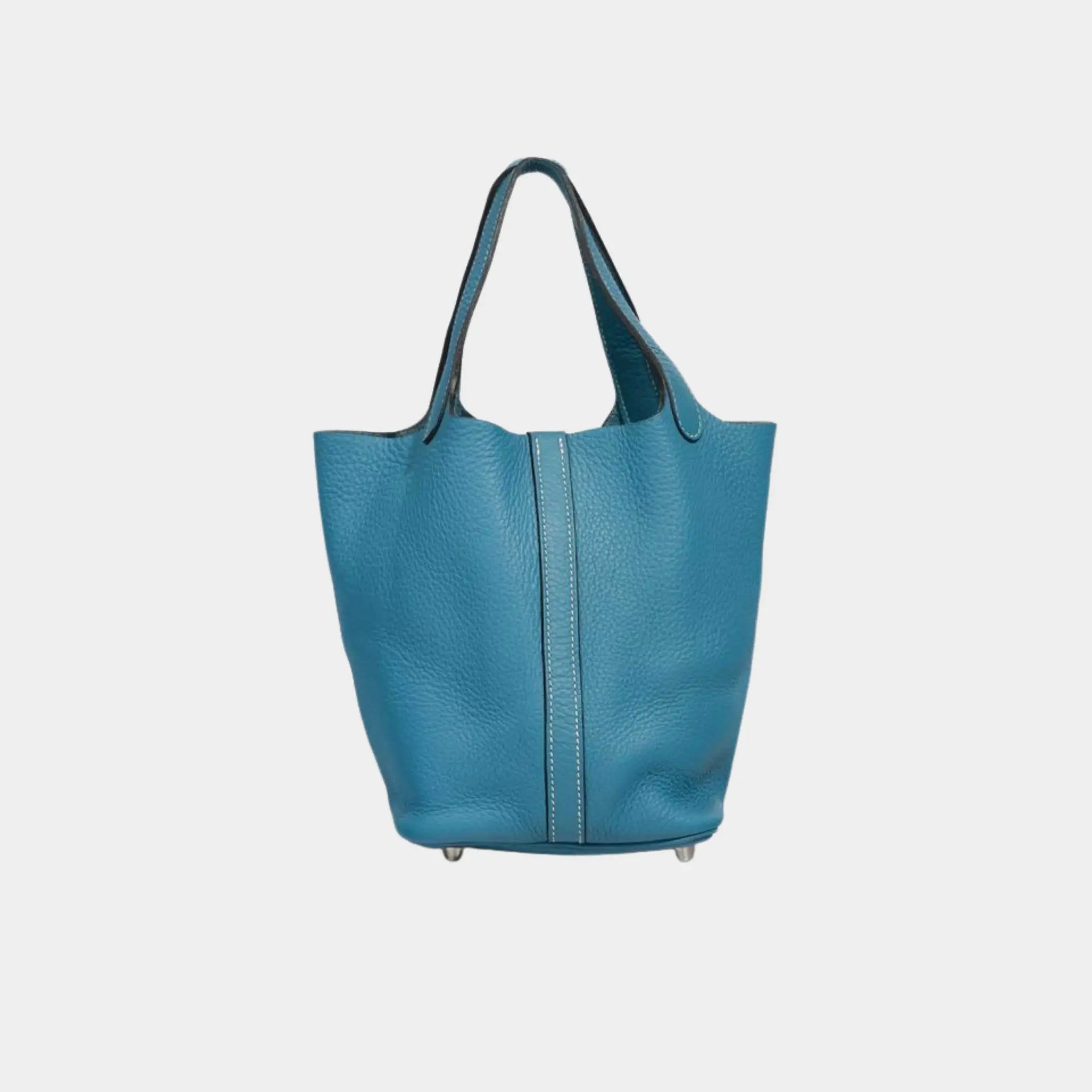 Hermes Picotin 18 Clemence Bleu Jean PHW, Back