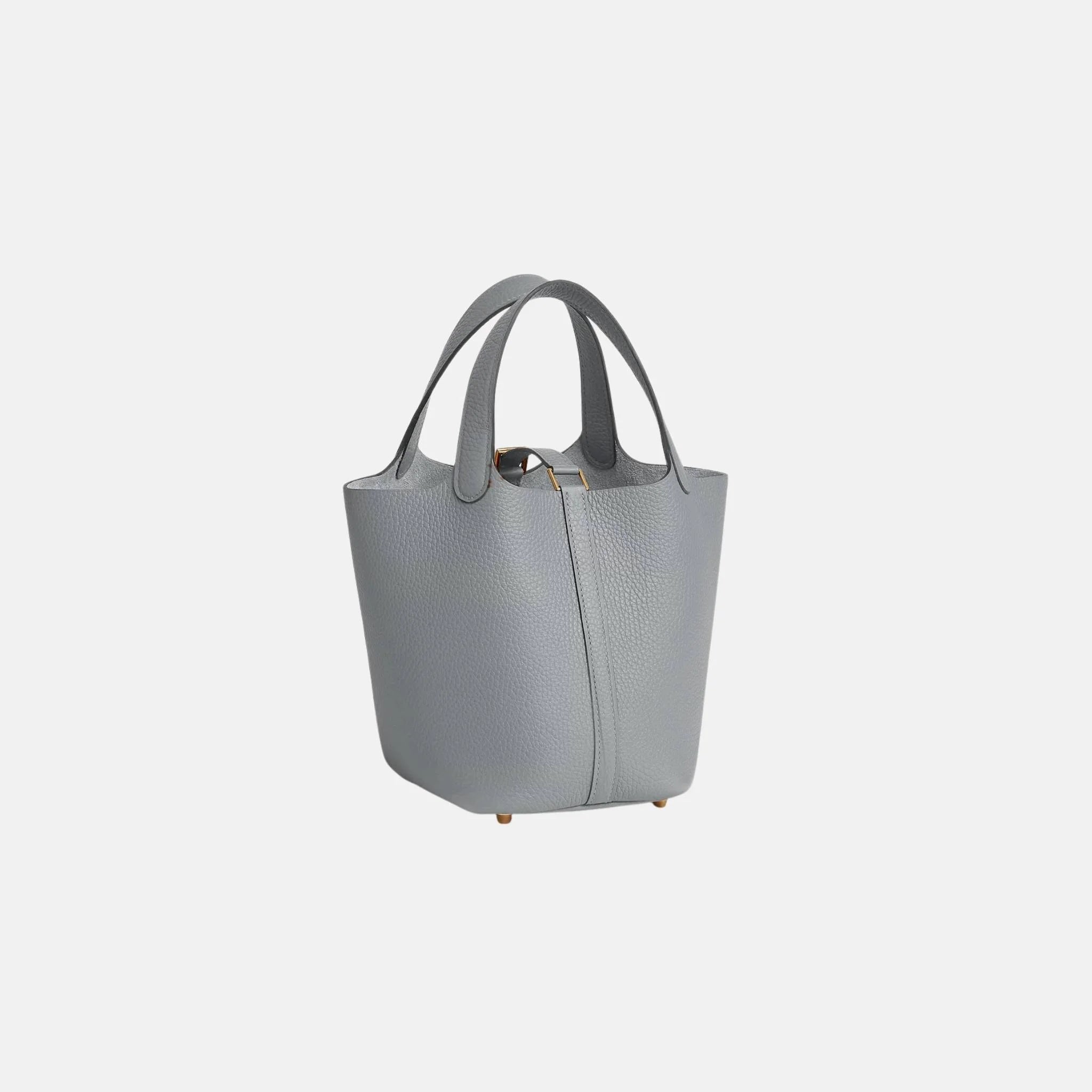 Hermes Picotin 18 Gris Pantin Clemence GHW, Back