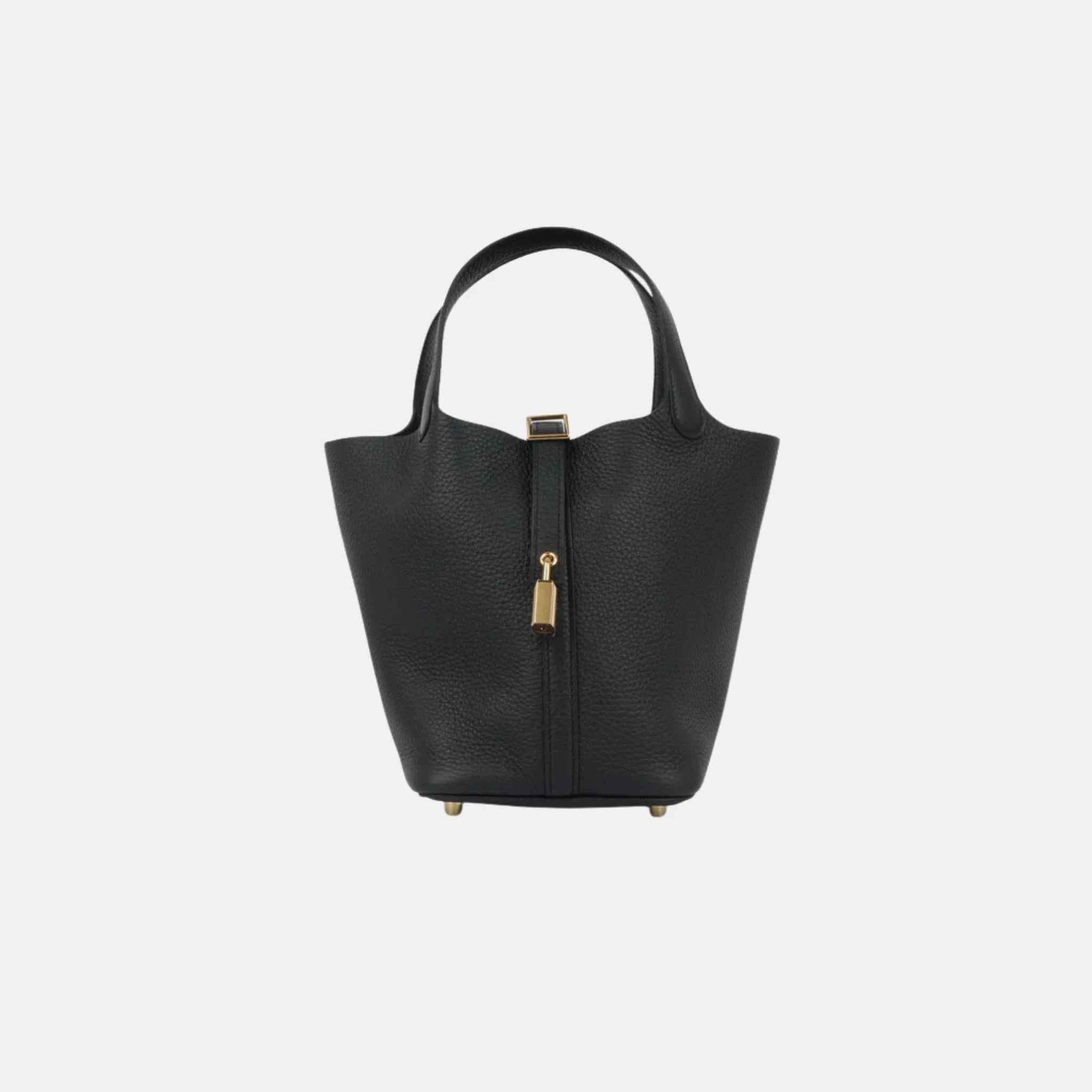 Hermes Picotin 18 Noir Clemence Leather GHW, Front