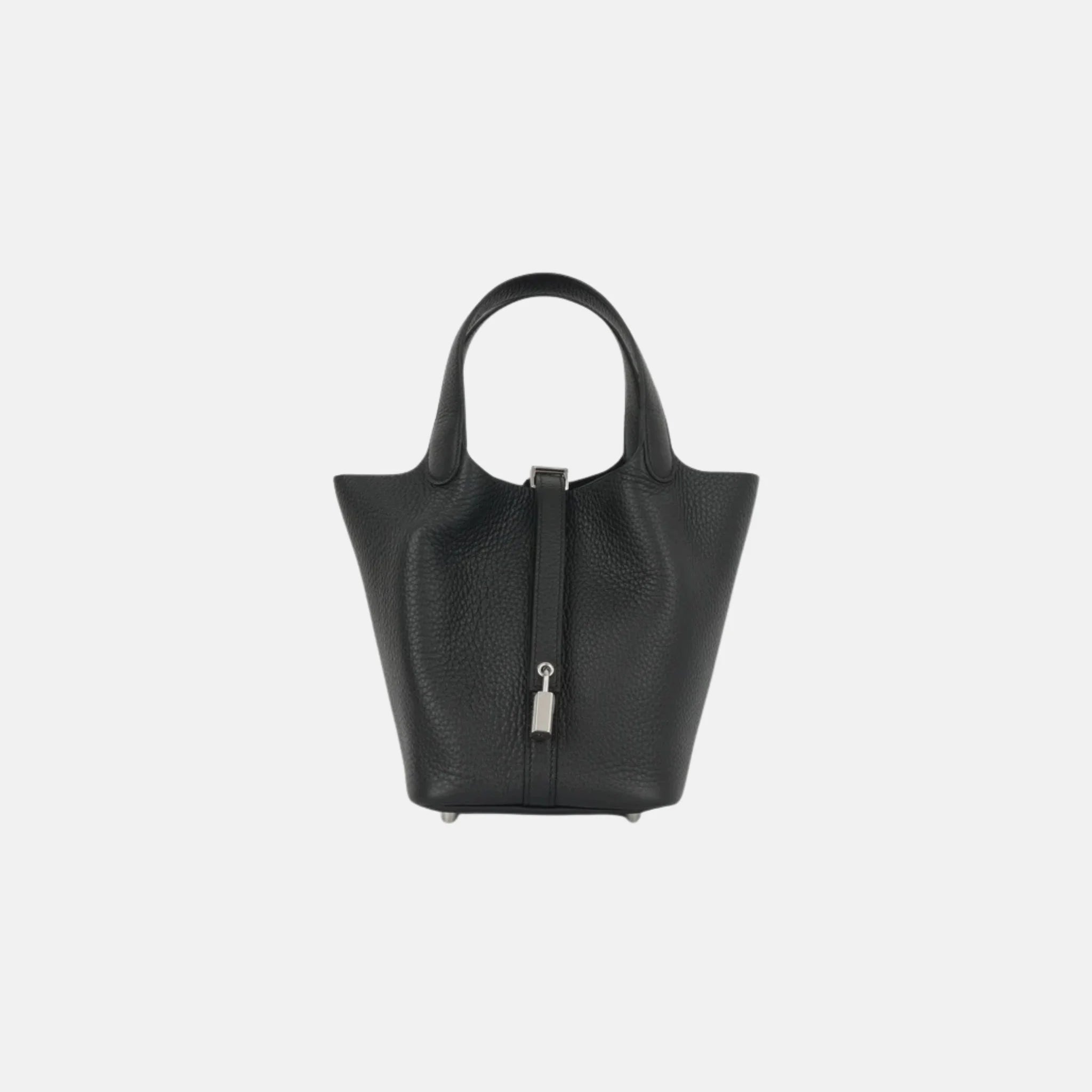 Hermes Picotin 18 Noir Clemence Leather PHW, Front