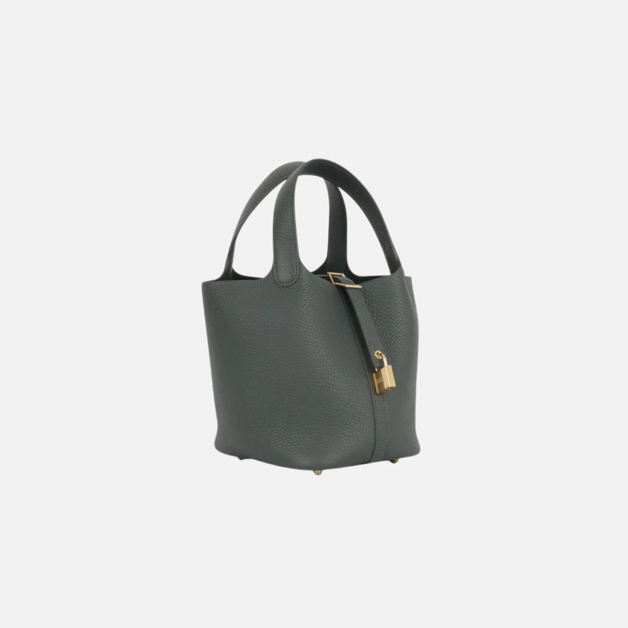 Hermes Picotin 18 Vert Mangrove Clemence GHW, Side
