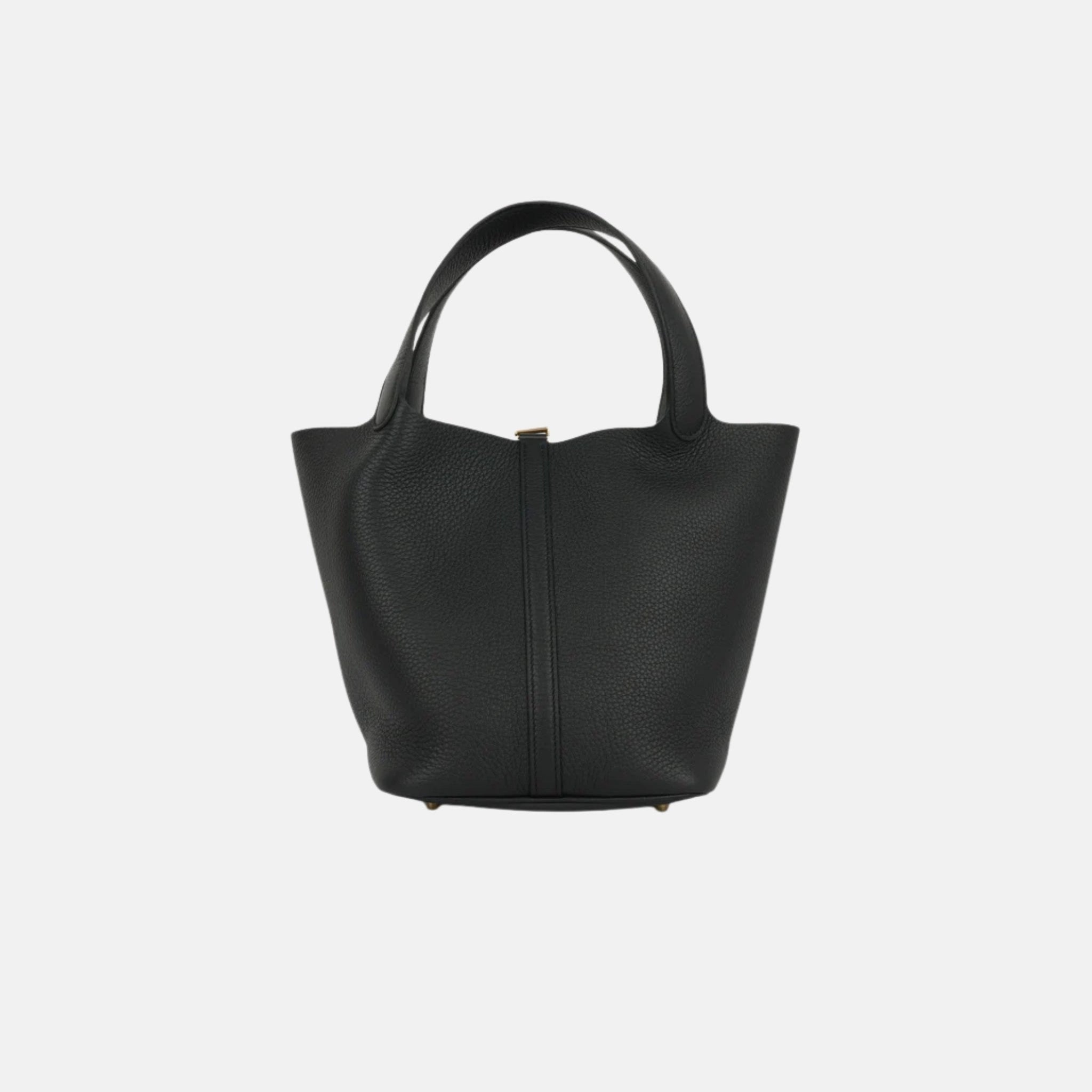 Hermes Picotin 22 Black Clemence GHW, Back