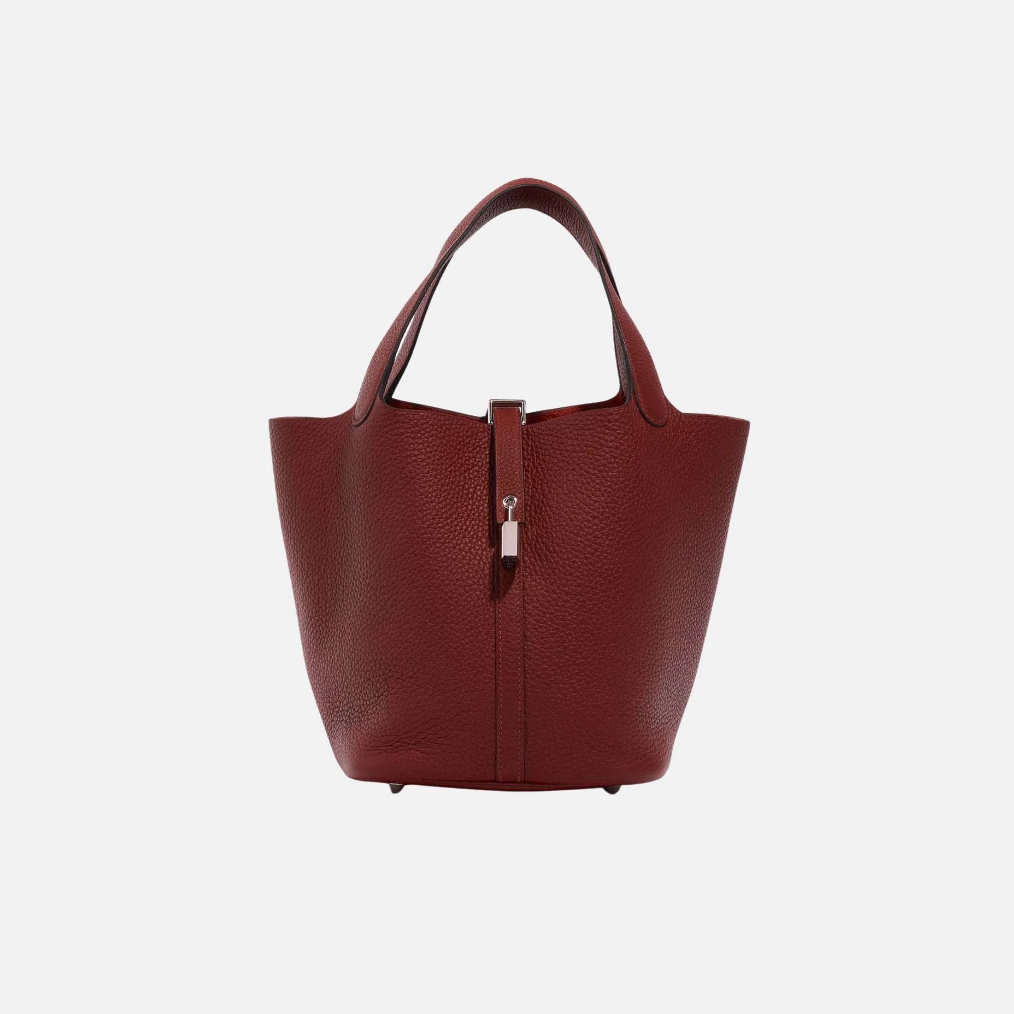 Hermes Picotin 22 Taurillon Clemence Rouge H PHW, Front