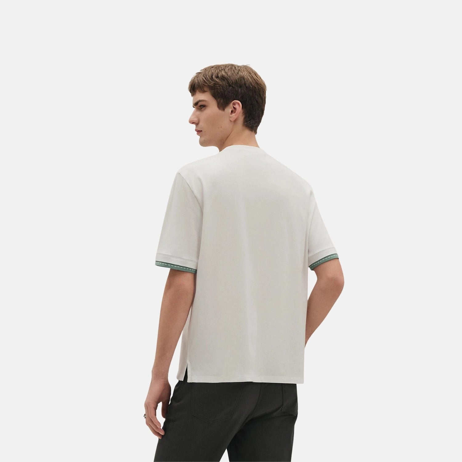 Hermes Piqures Sellier T-Shirt, Blanc, Back