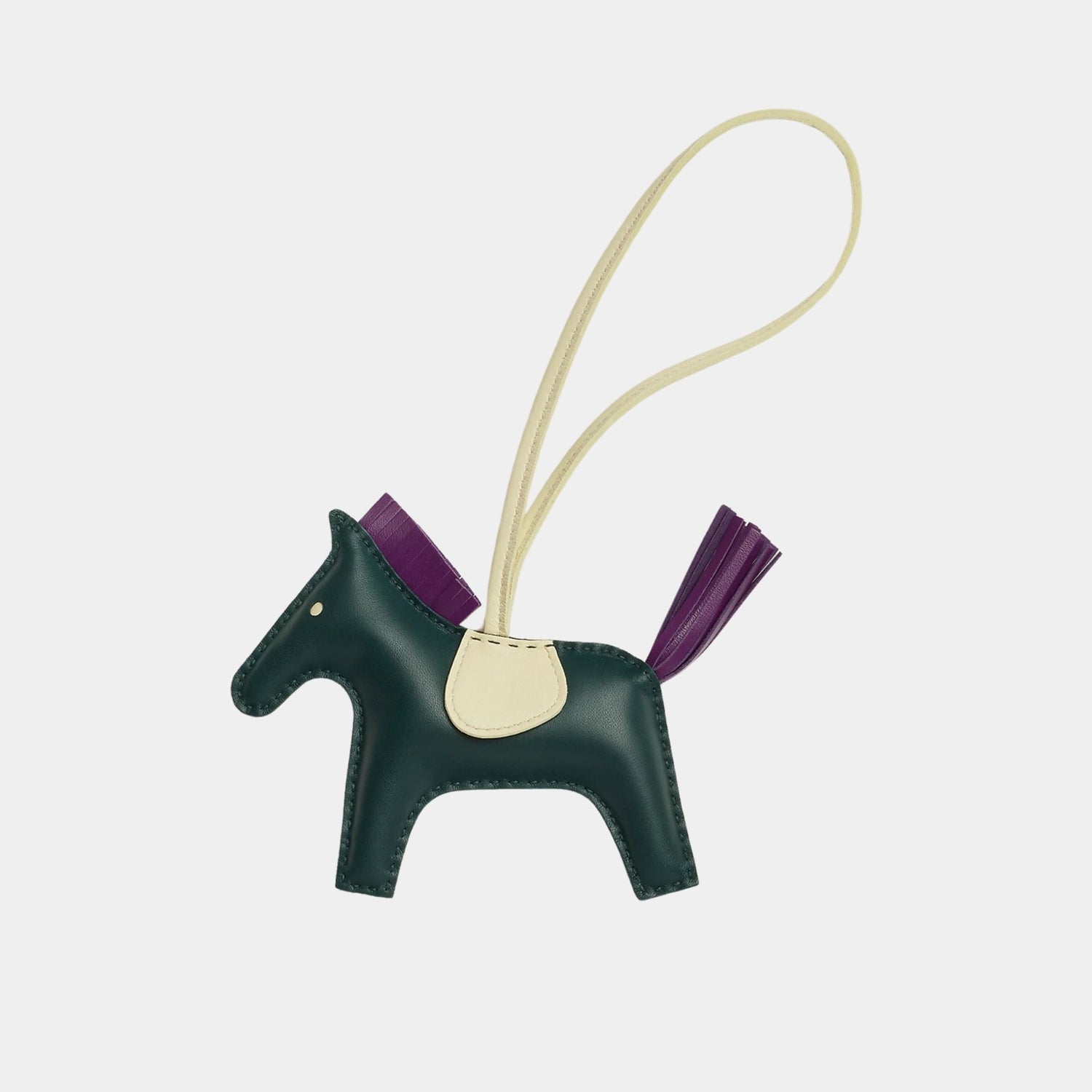 Hermes Rodeo MM Charm, Vert Cypres, Violet, Jaune Milton