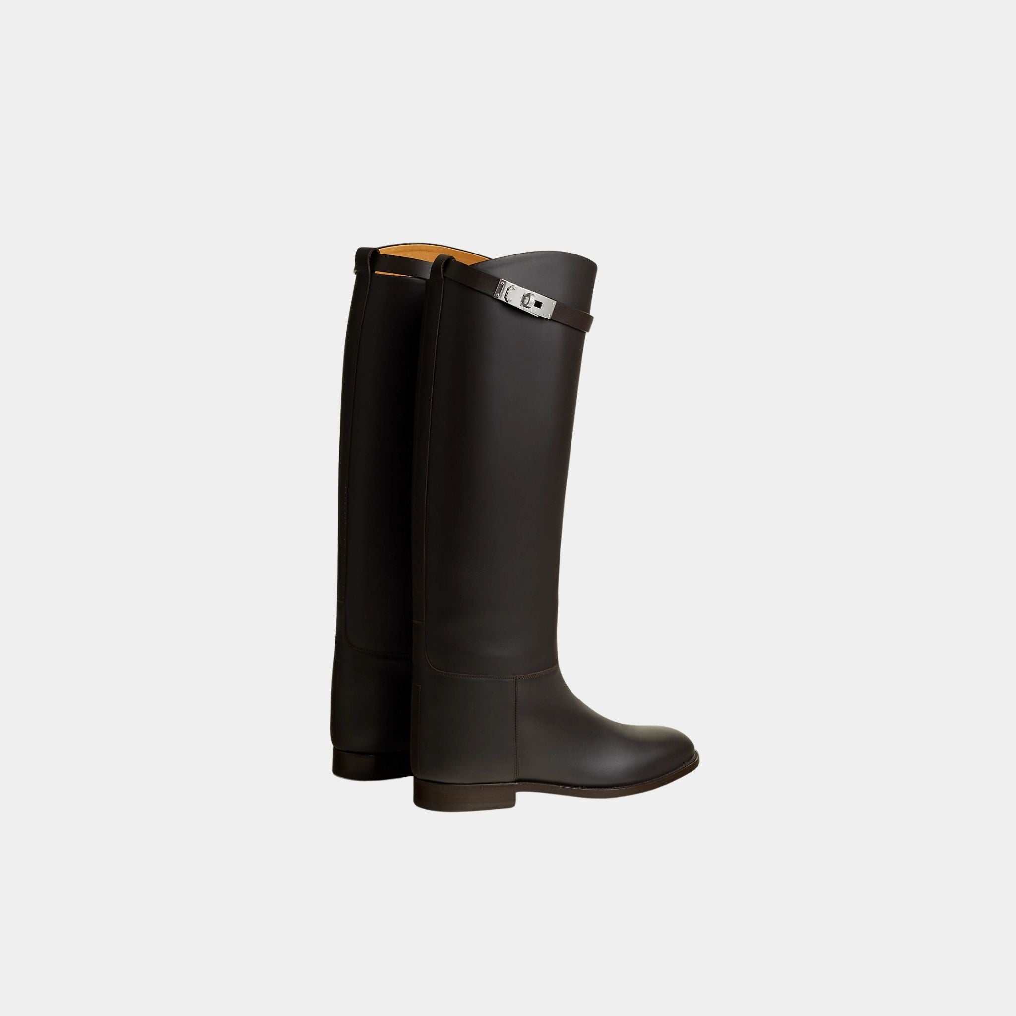 Hermes Short Jumping Boots, Brown, Back