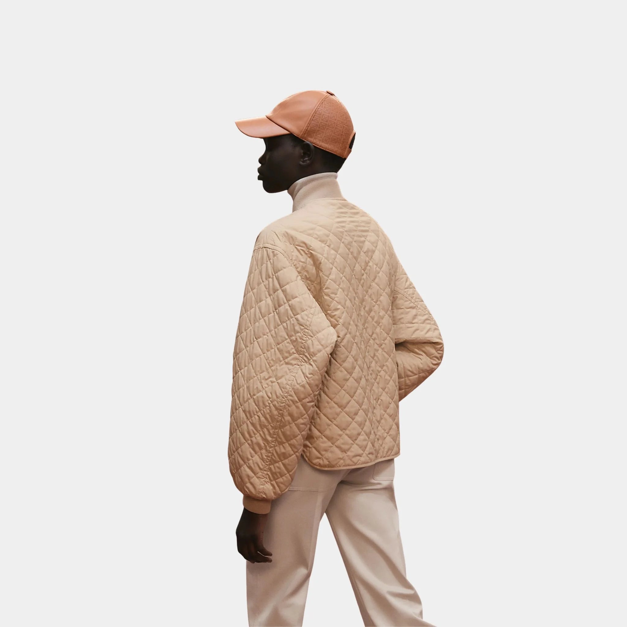 Hermes Short Modular Coat, Bomber Jacket, Beige Naturel, Back