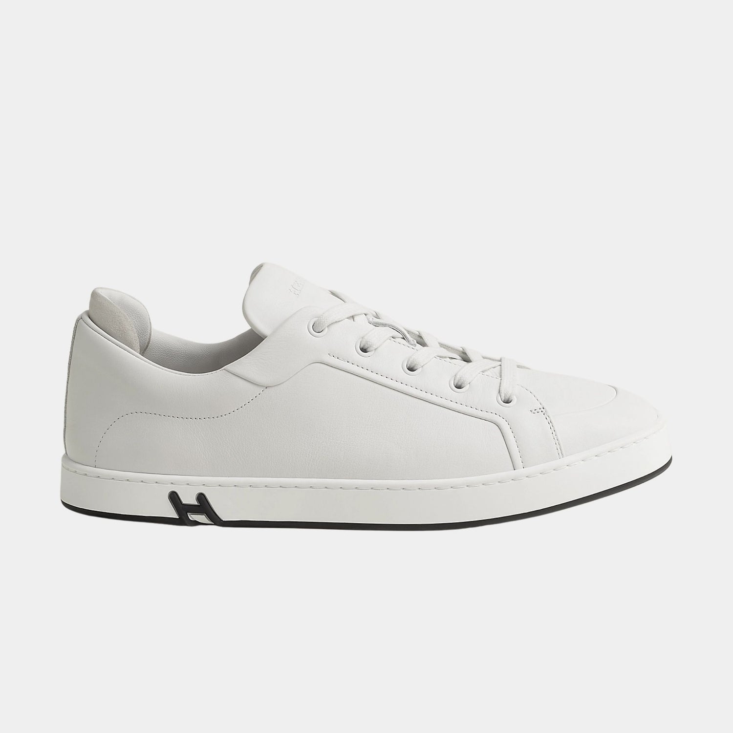 Hermes Sneakers Kid Calfskin and Suede Goatskin, White, Side