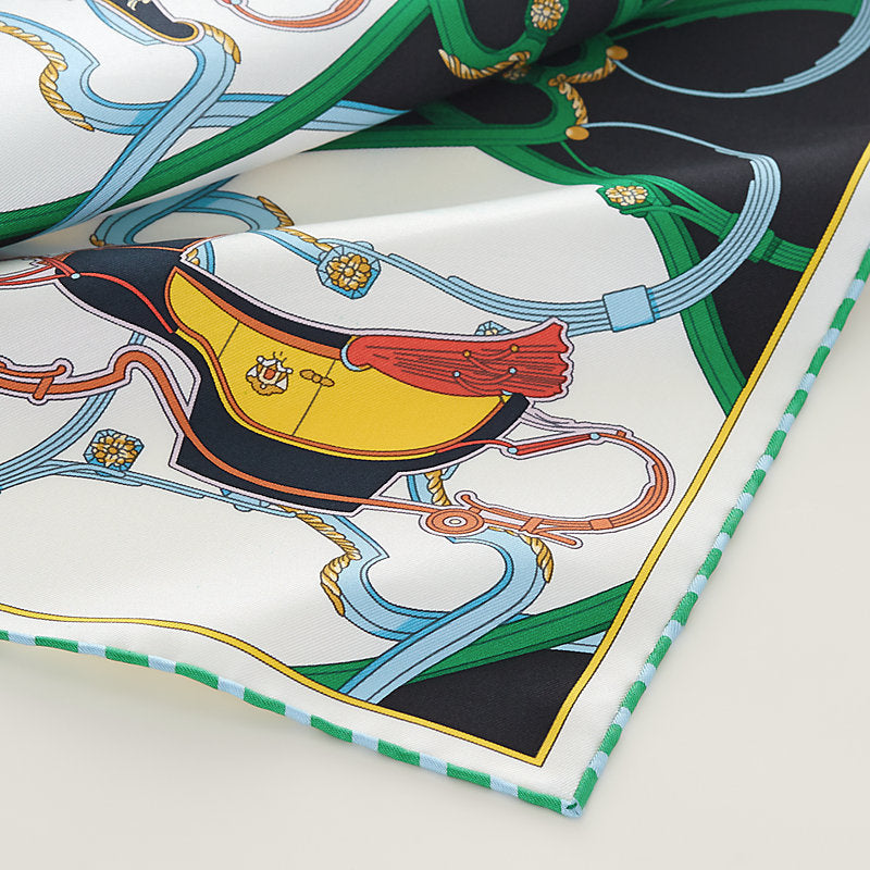 Hermes Springs Remix Scarf 45, Green, Close