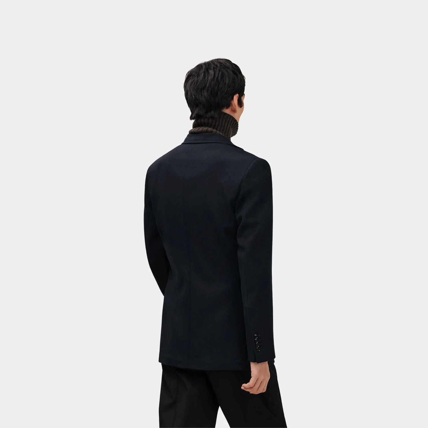 Hermes Stadium Relax Leather Pocket Jacket, Marine, Back