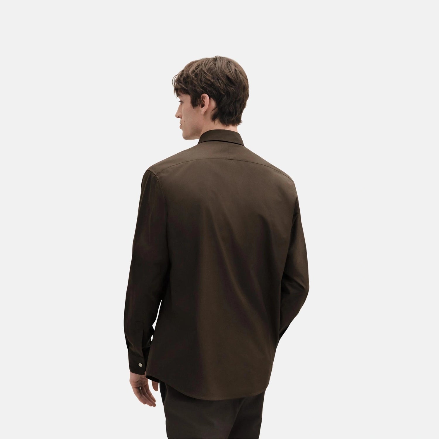 Hermes Straight Body Shirt, Coffee, Back