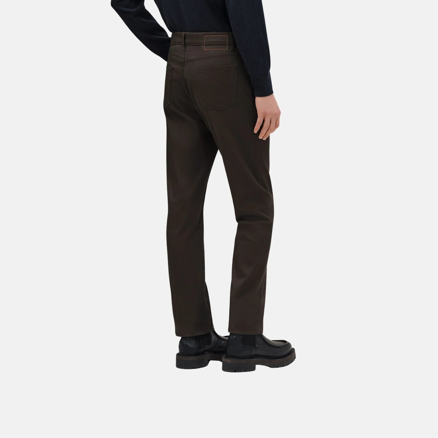 Hermes Straight Cut Jeans, Coffee, Back