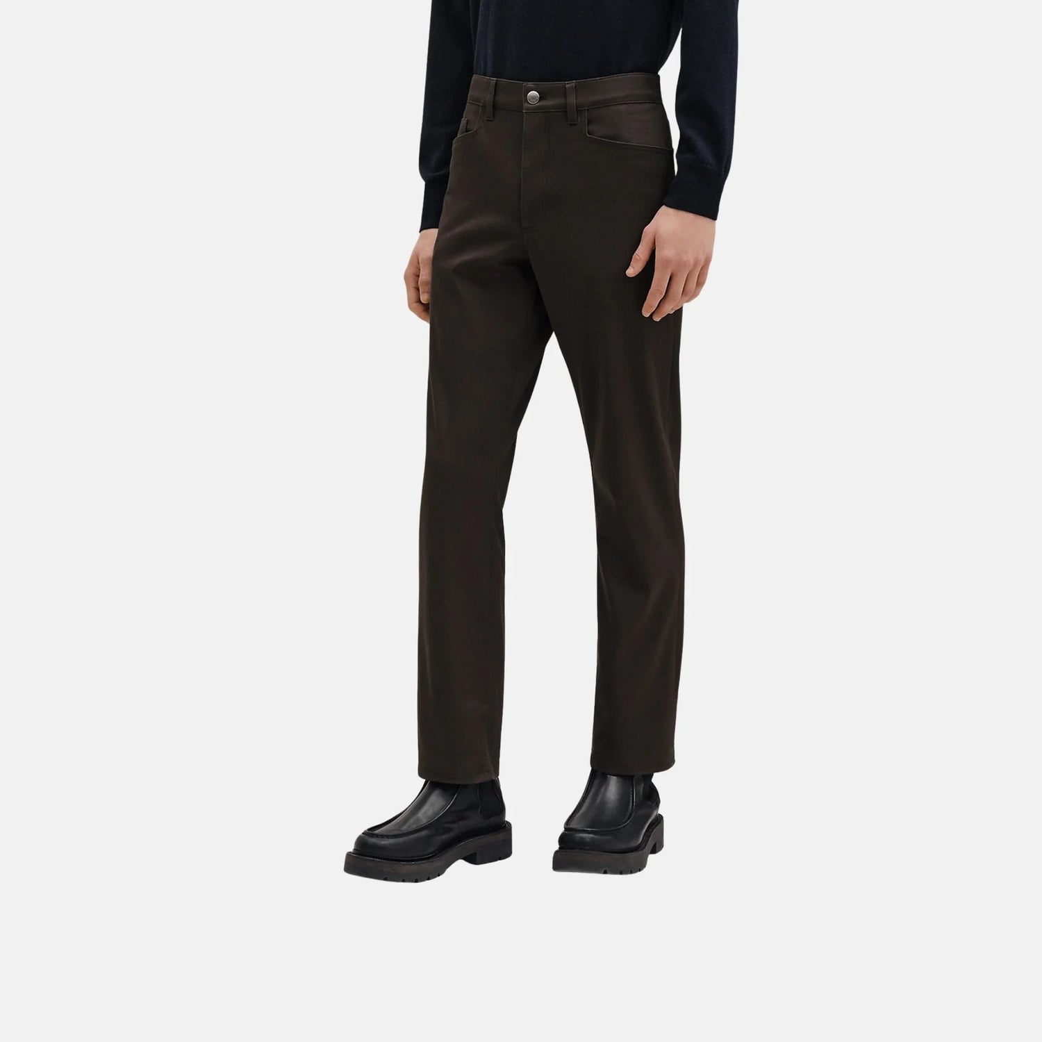 Hermes Straight Cut Jeans, Coffee, Front