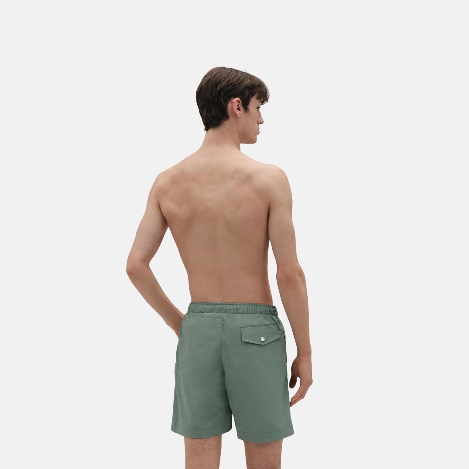 Hermes Swim Boxer Shorts, Celadon, Back