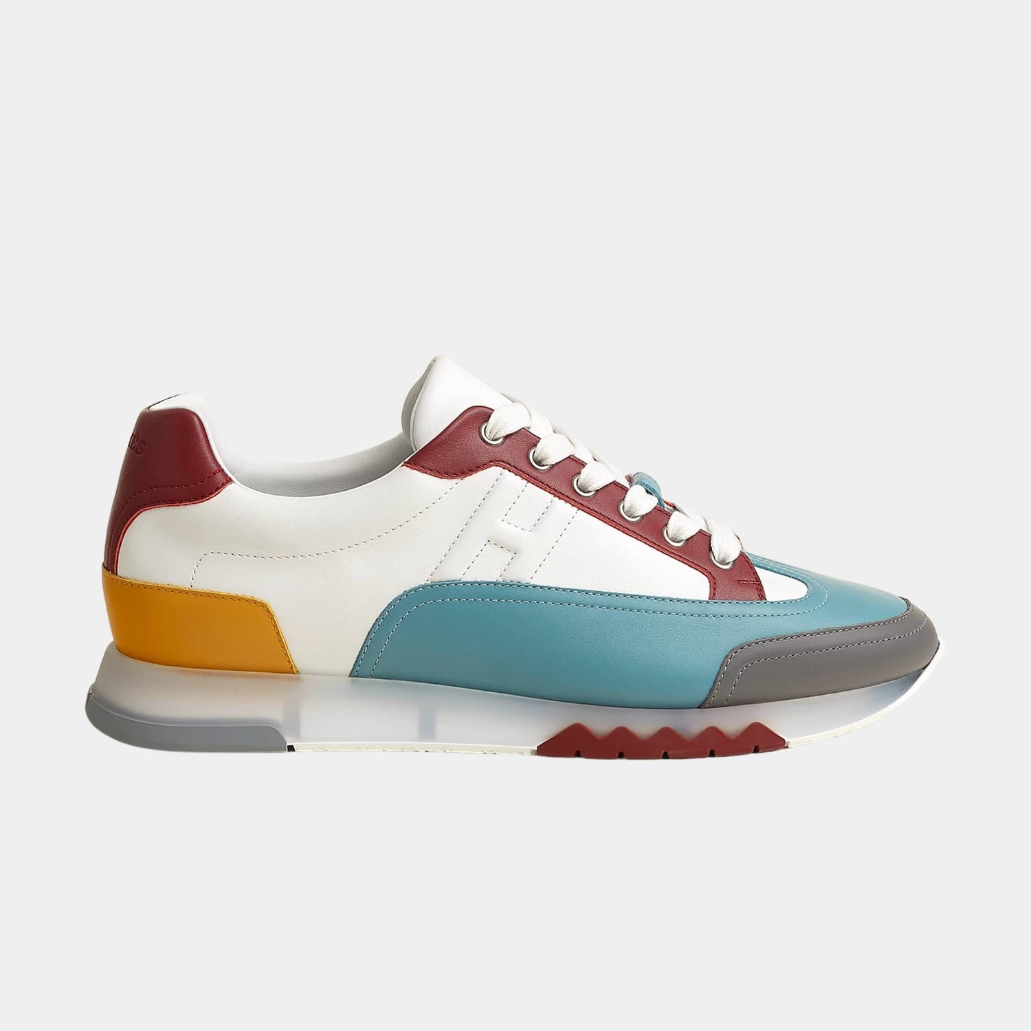 Hermes Trail Sneaker Calfskin, Multicolor Bleu Mineral, Side