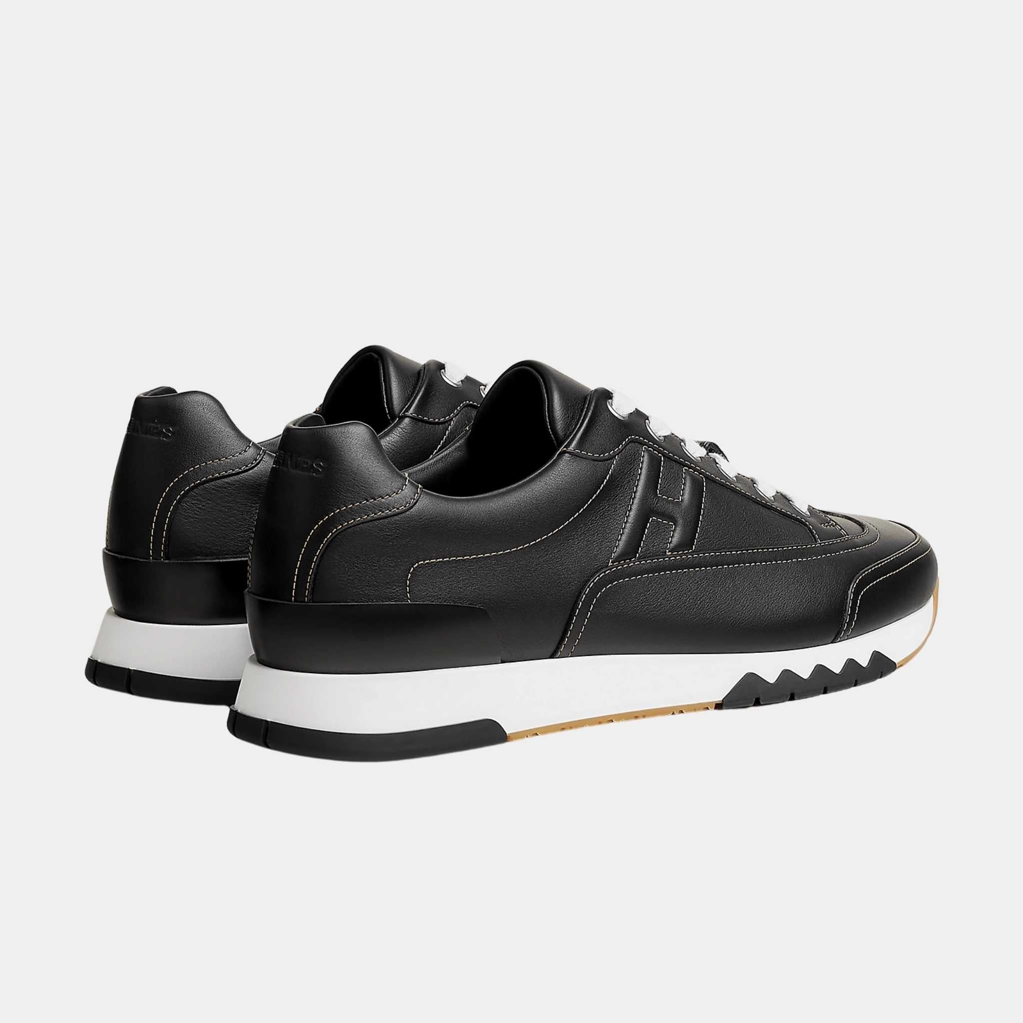 Hermes Trail Sneaker in Calfskin, Noir, Back