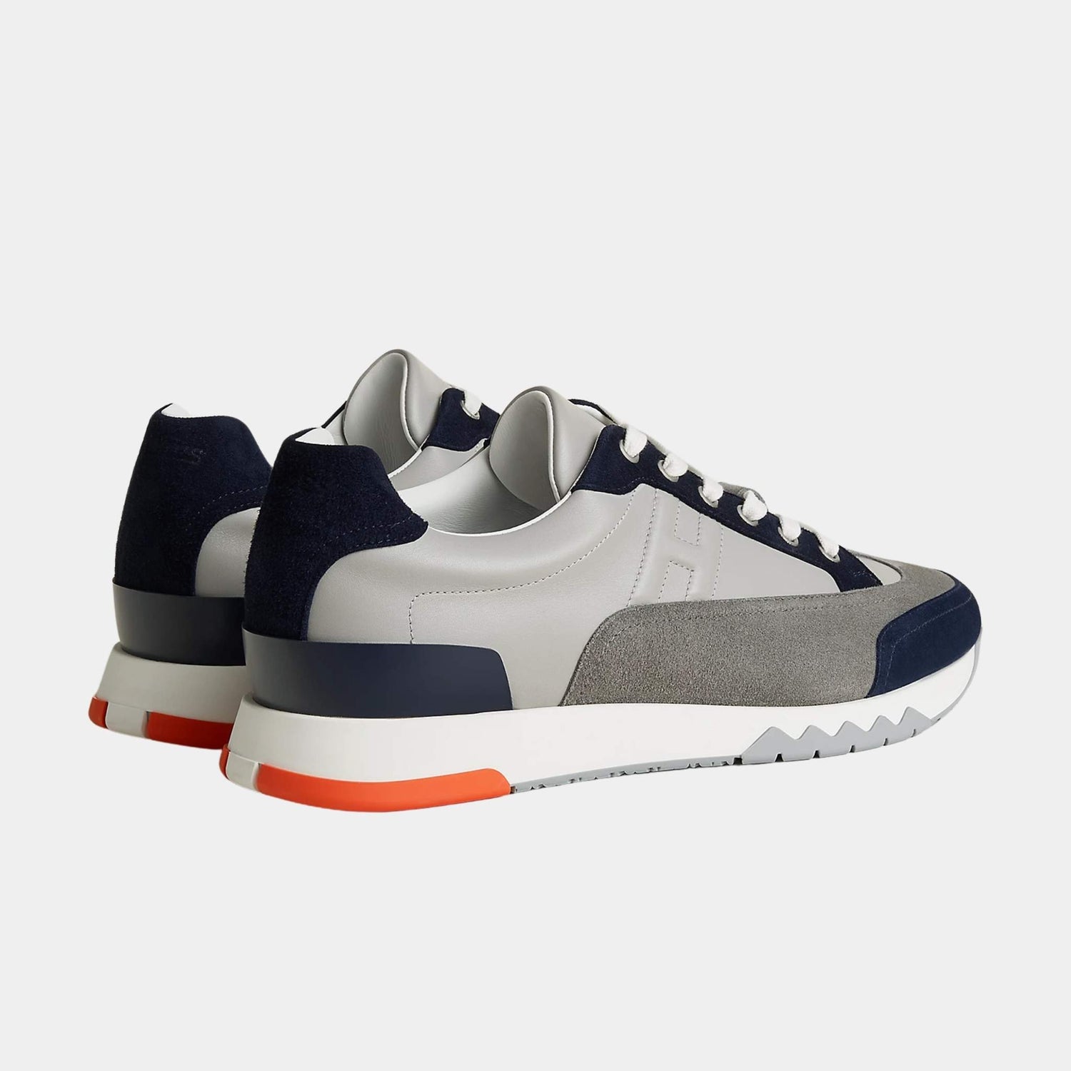 Hermes Trail Sneaker Multicolore Suede and Calfskin, Gris Silex, Back