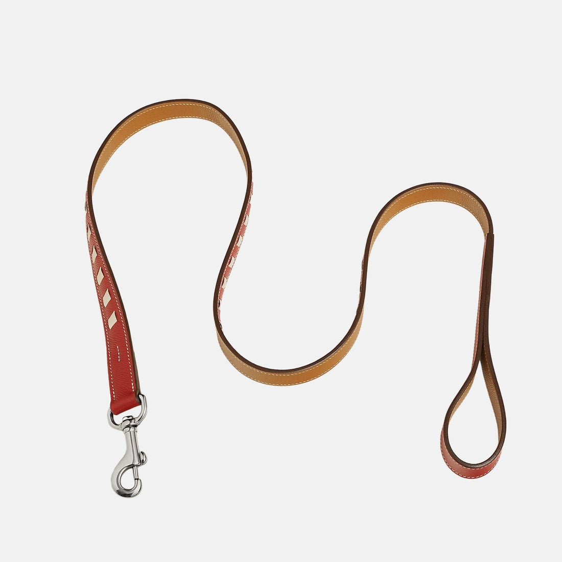Hermes Tressee Luxury Dog Leash, Rouge Casaque