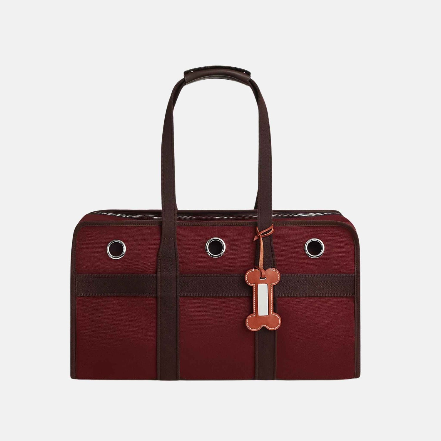 Hermes XL Luxury Dog Carrier Bag, Red, Front