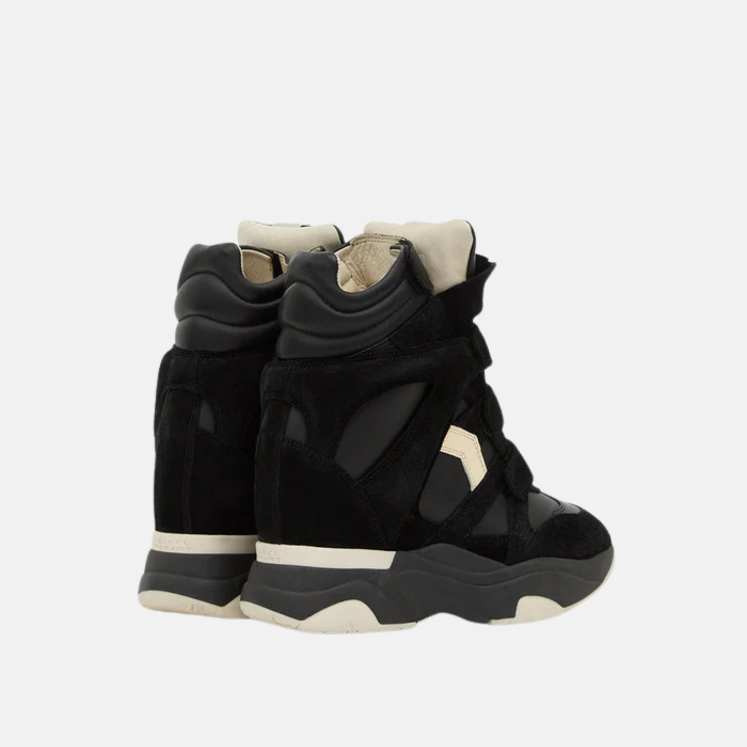 Isabel Marant Balskee High Top Leather Wedge Sneakers, Black, Back