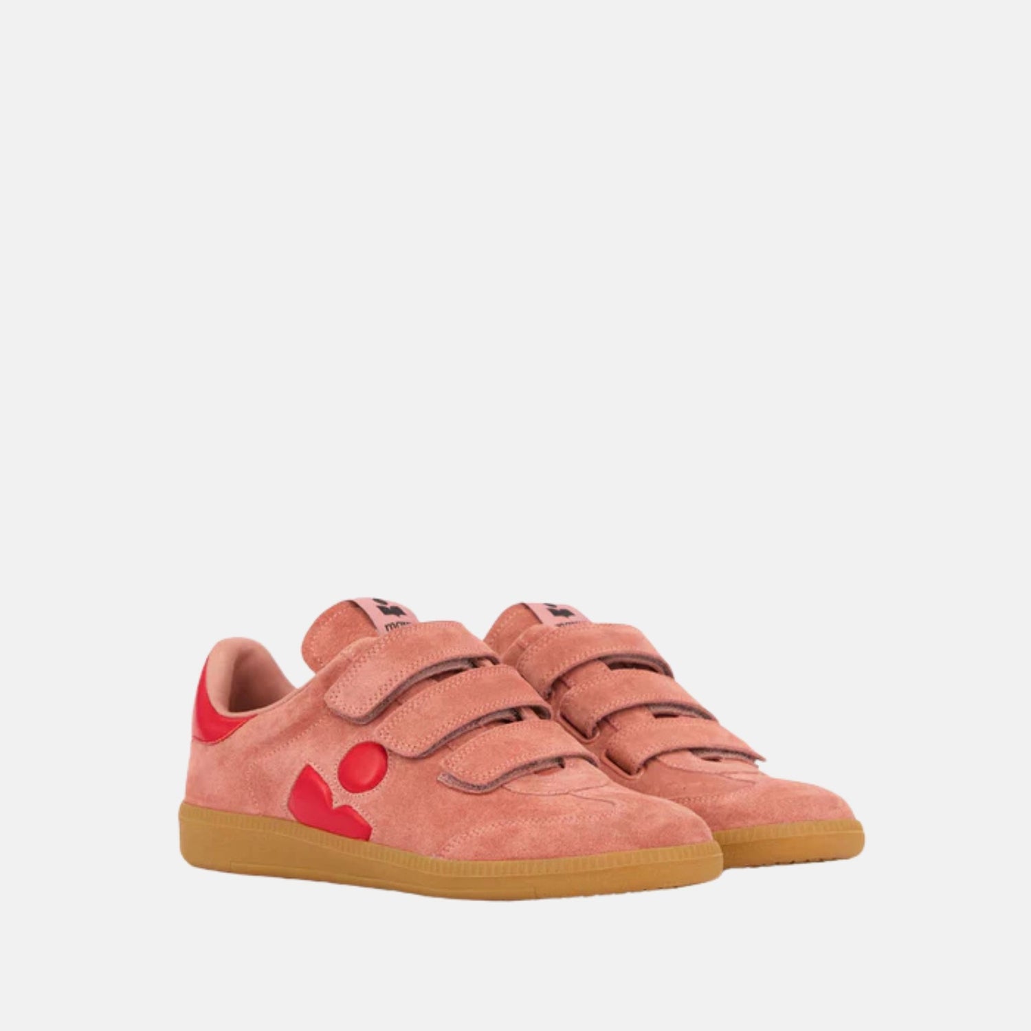 Isabel Marant Beth Low Top Sneakers In Suede Leather, Pink, Front