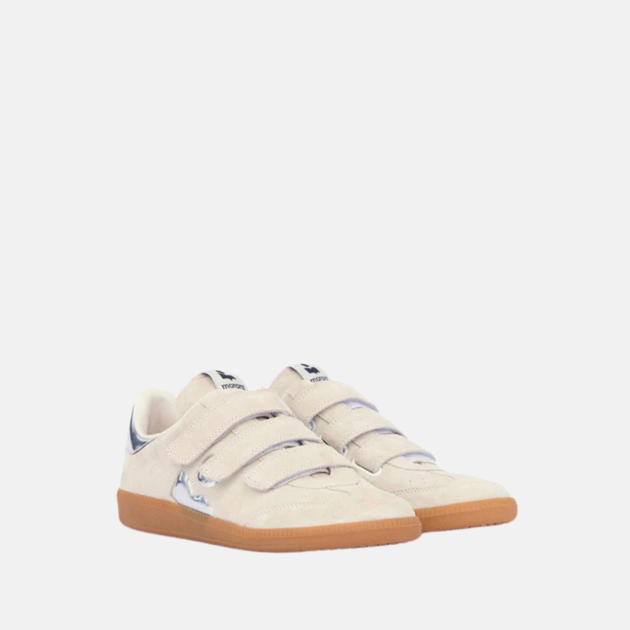 Isabel Marant Beth Low Top Sneakers Suede Calfskin With Metallic Yoke, Front