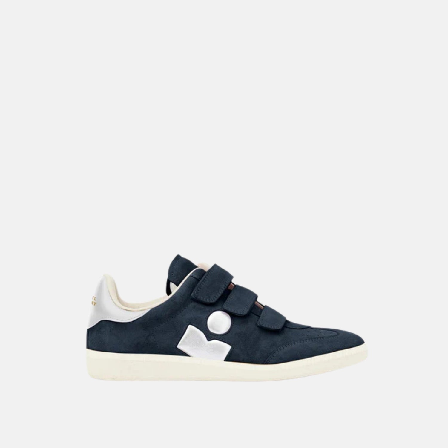 Isabel Marant Beth Sneakers In Suede Calfskin With Velcro Straps, Fadded Black, Side