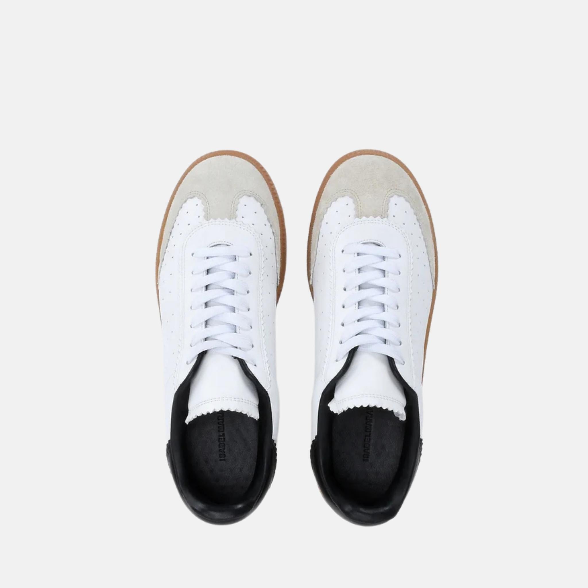 Isabel Marant Bryce Low Top Sneakers With Front Lace Up Fastening, White, Top