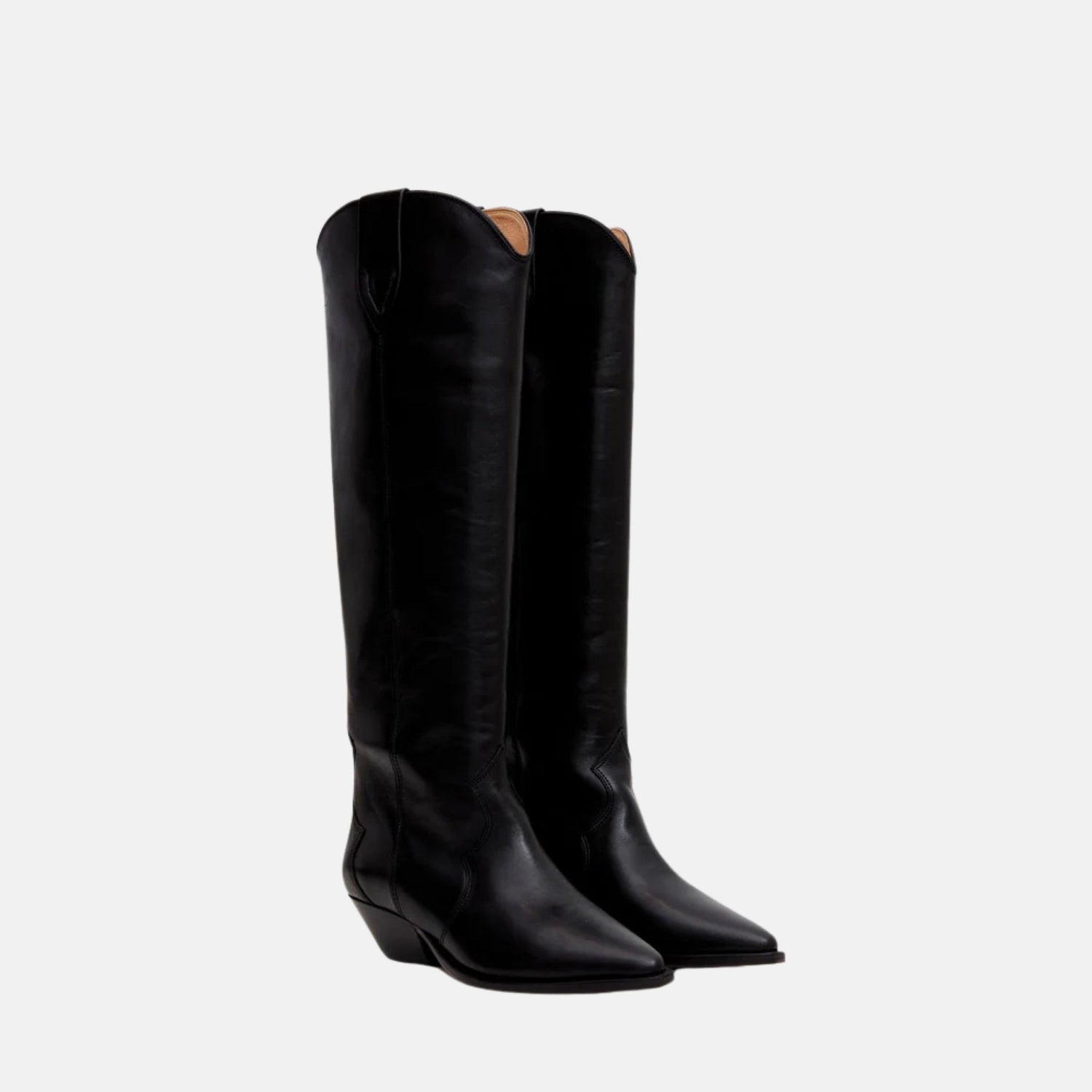 Isabel Marant Denvee Cowboy Boots In Calfskin Leather, Front