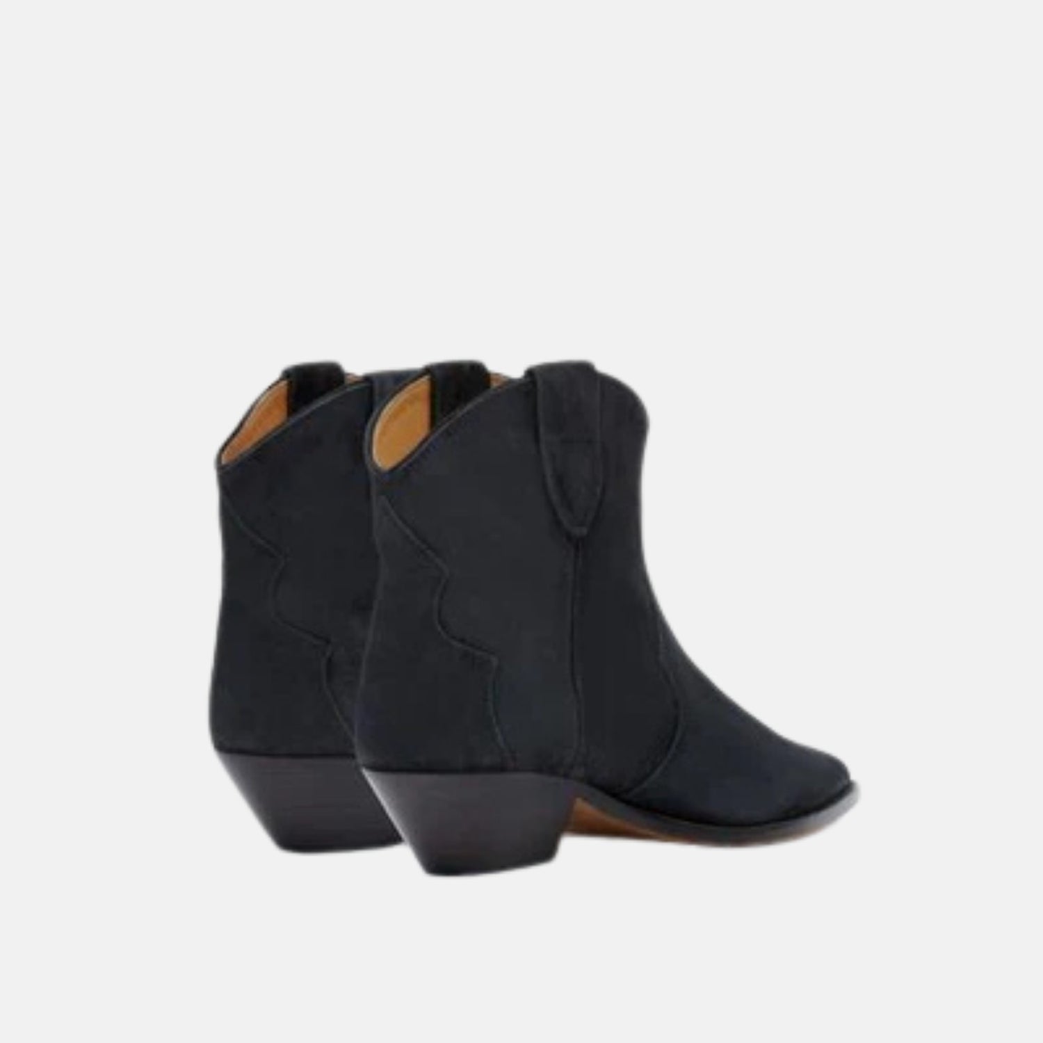 Isabel Marant Dewina Cowboy Boots In Suede Calfskin Leather, Black, Back