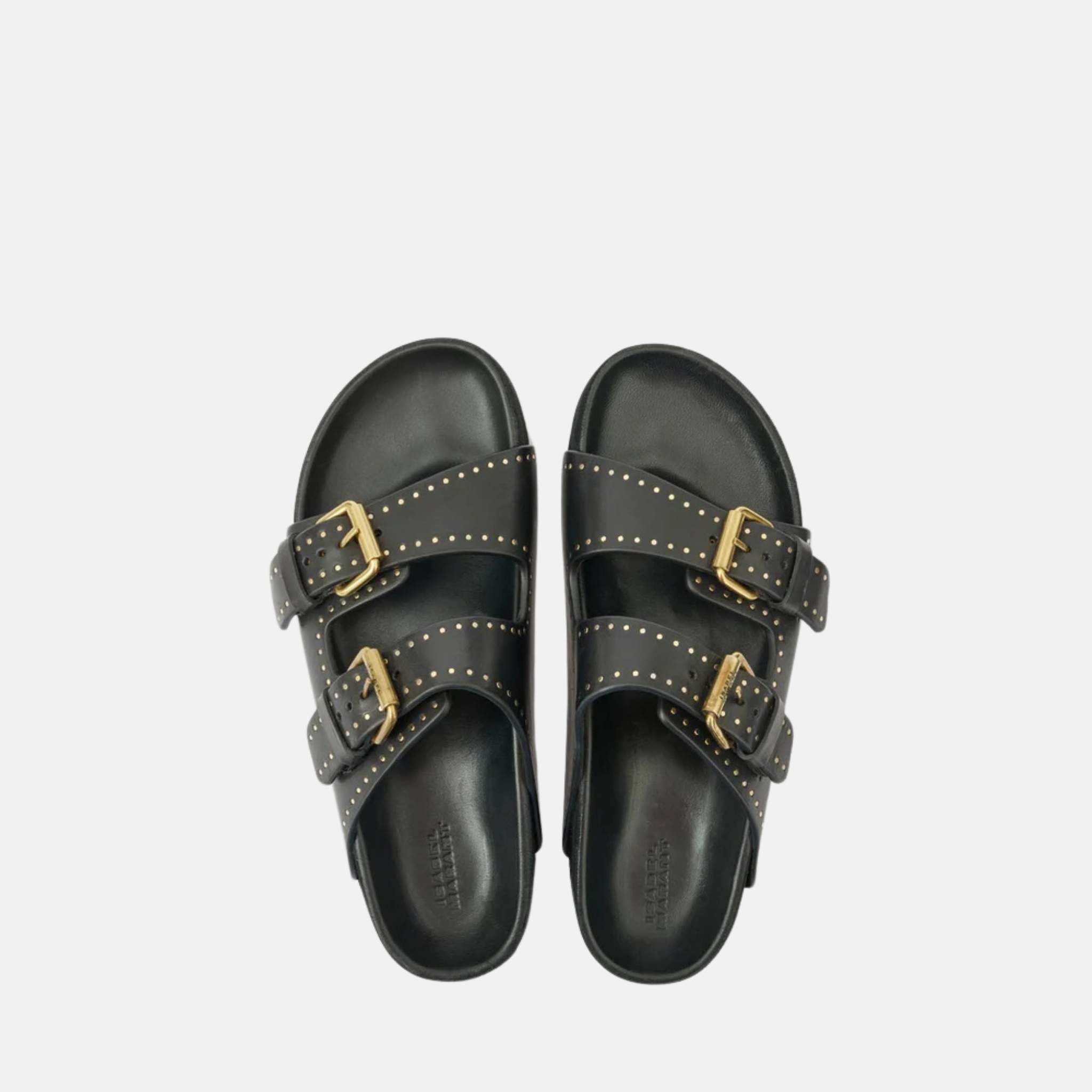 Isabel Marant Lennyo Buckle Sandals In Studded Leather, Top