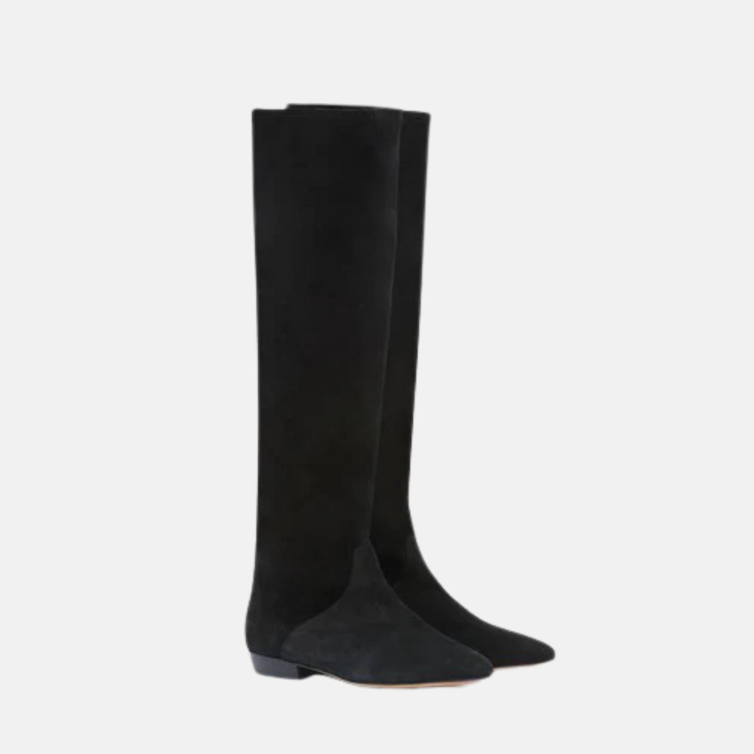 Isabel Marant Sayla Flat Boots In Suede Leather, Black, Front