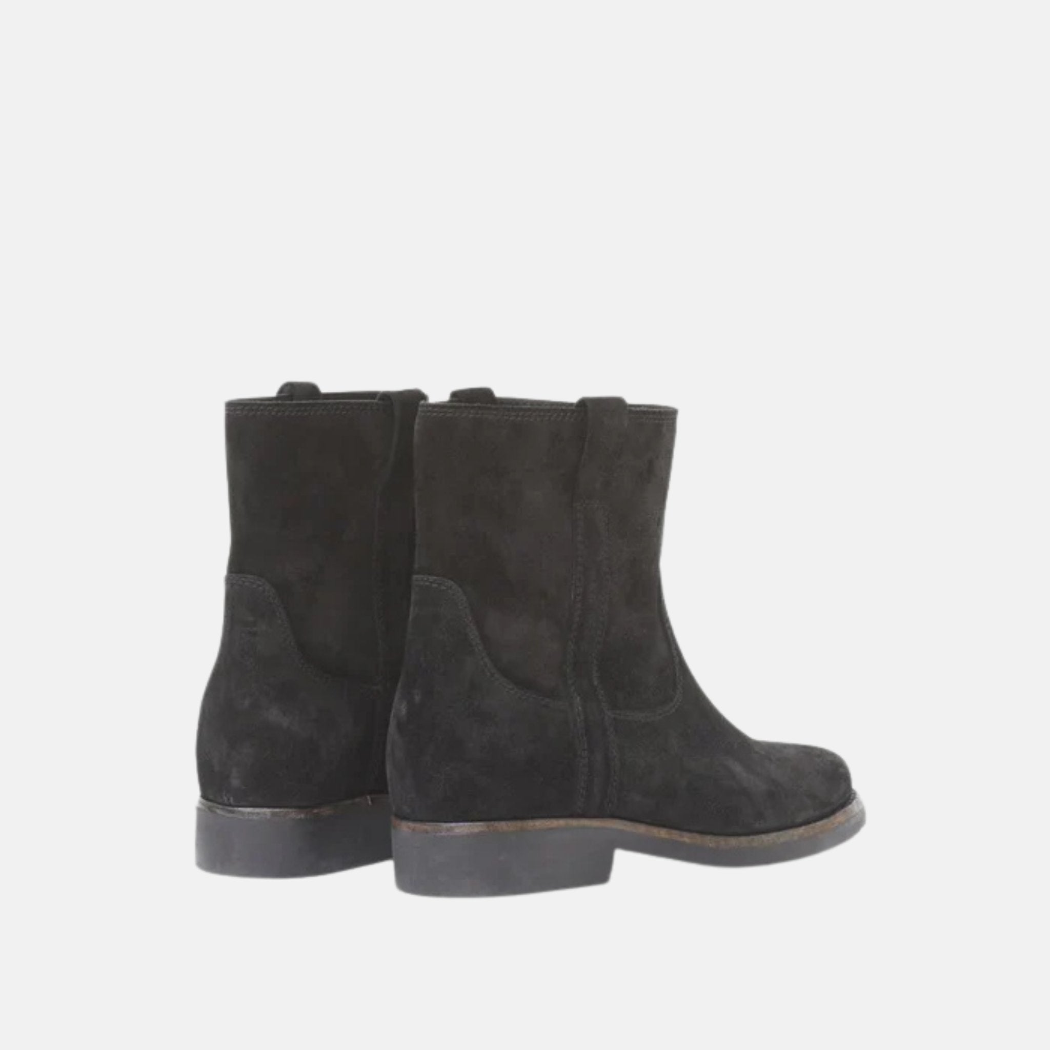 Isabel Marant Susee Camargue Ankle Boots In Calf Leather, Black, Back