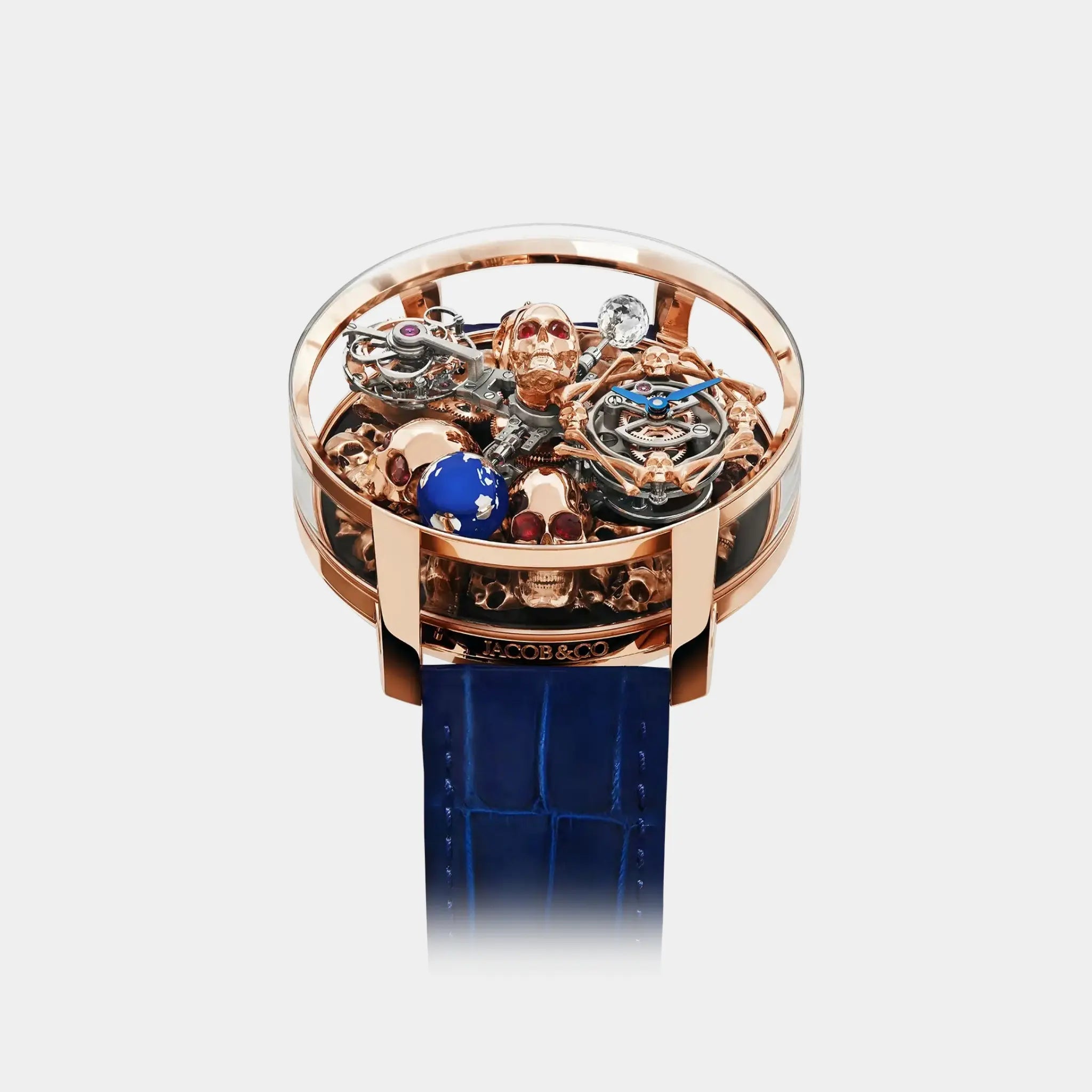 Jacob & Co. Astronomia Art 4 Skulls Rose Gold Baguette, Front