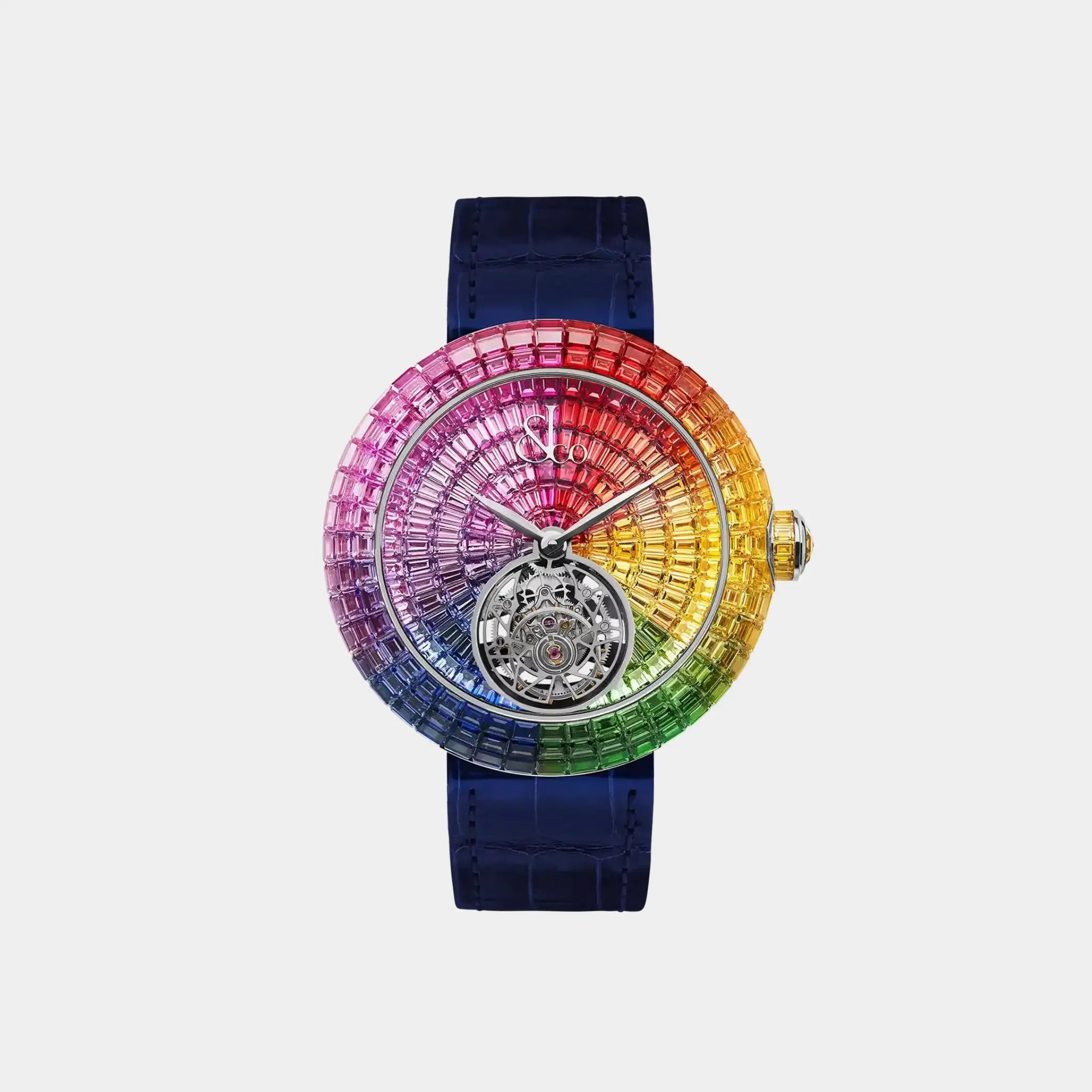 Jacob & Co. Brilliant Flying Tourbillon Rainbow White Gold, Front