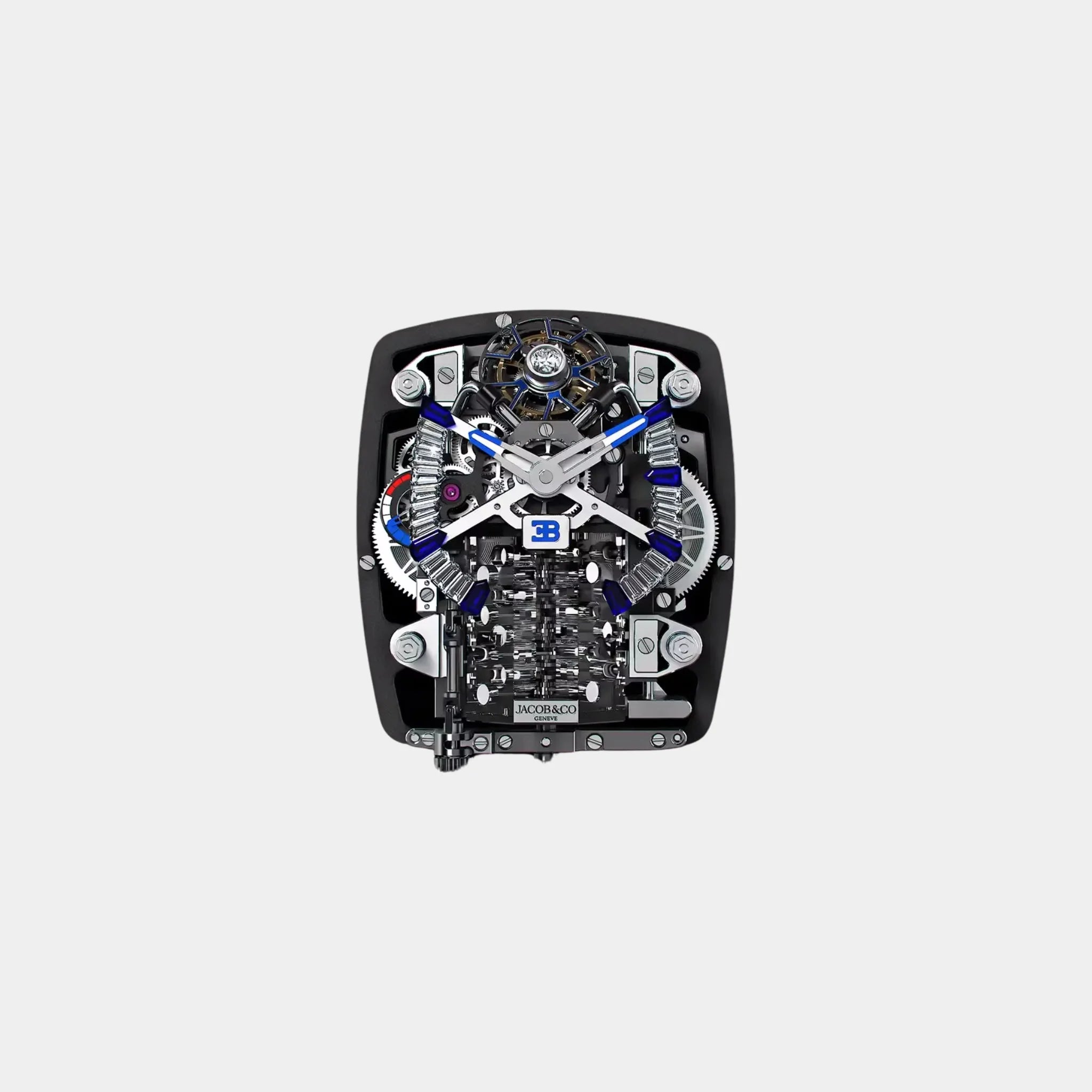 Jacob & Co. Bugatti Chiron Tourbillon Baguette White Gold, Movement