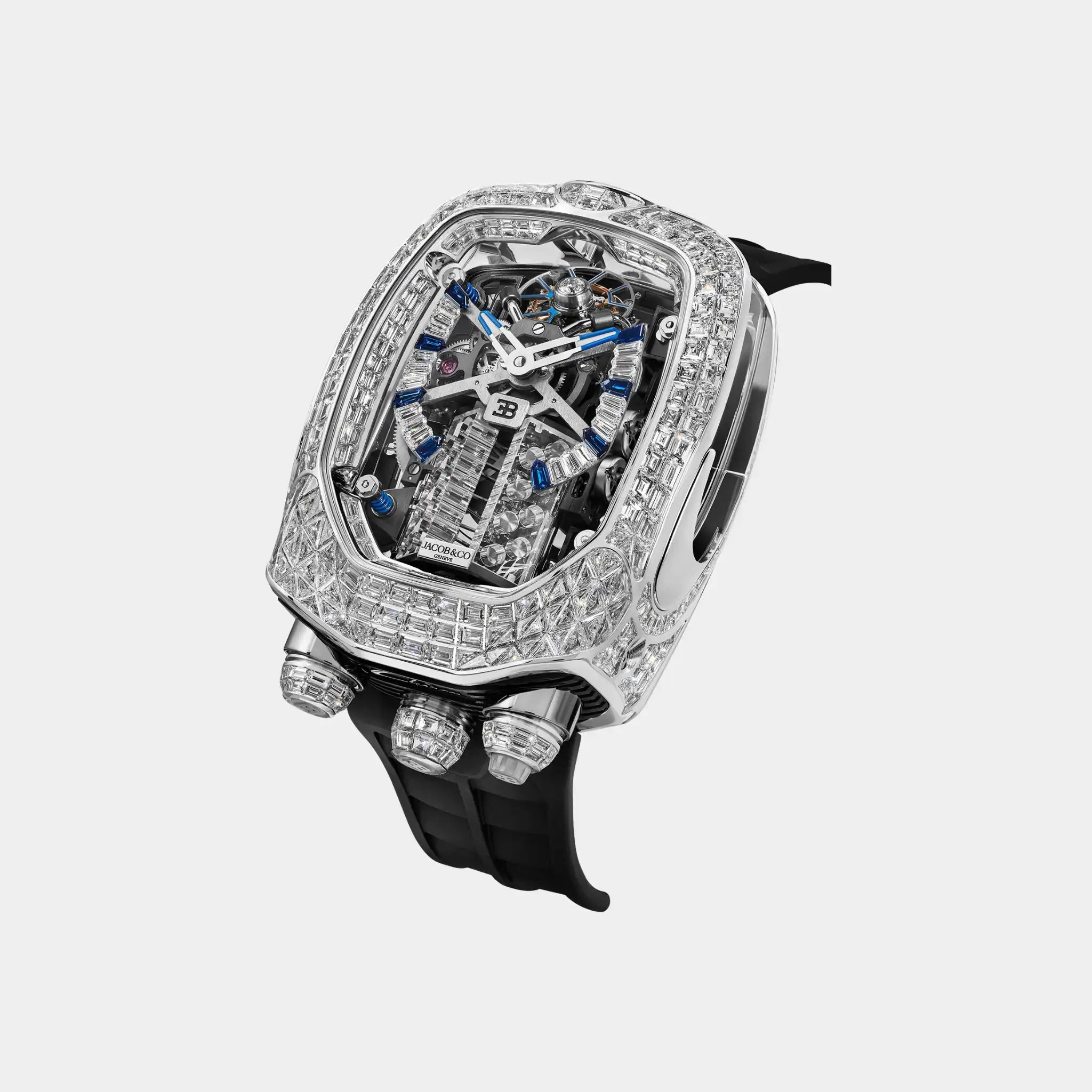 Jacob & Co. Bugatti Chiron Tourbillon Baguette White Gold, Side