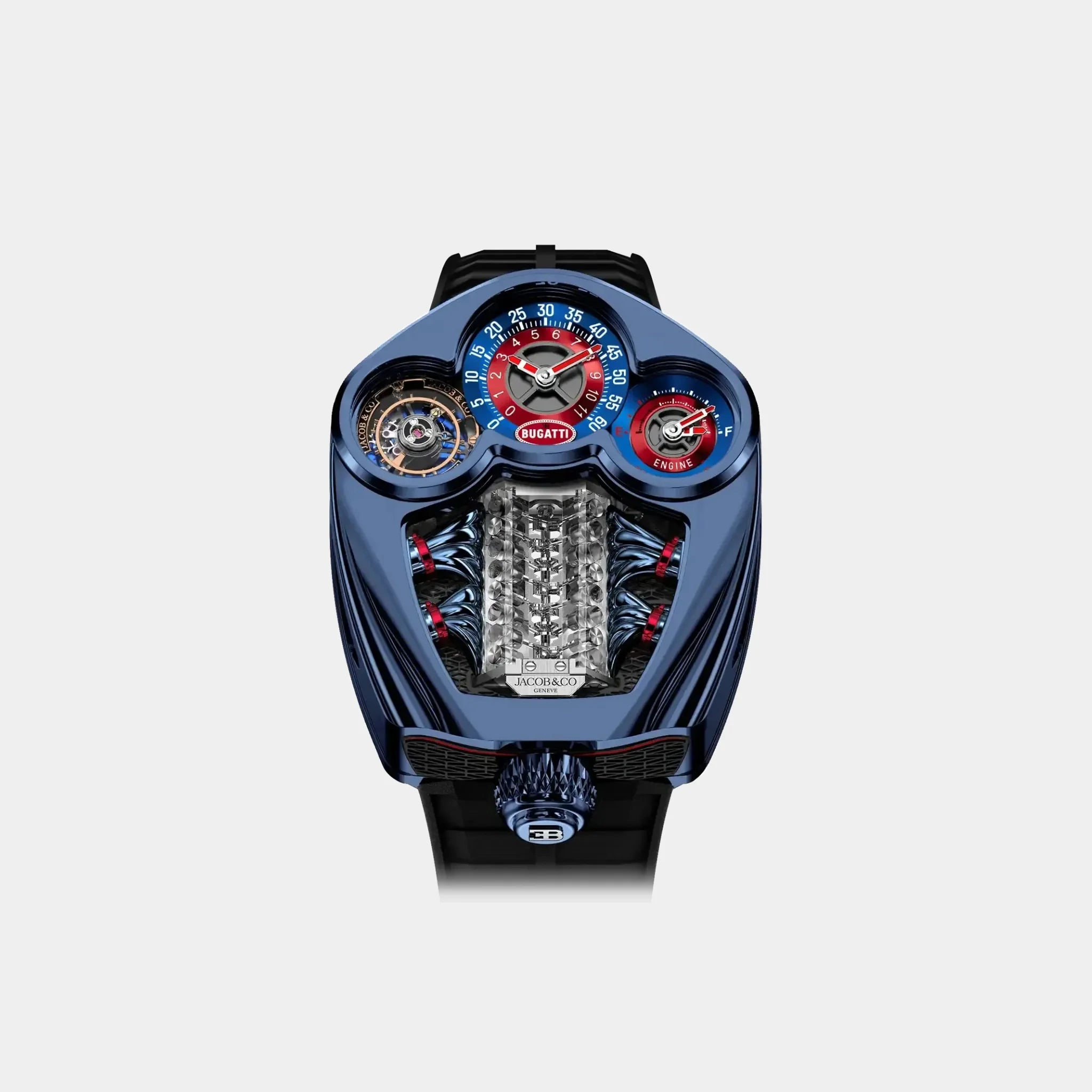 Jacob & Co. Bugatti Tourbillon Blue PVD Titanium, Front