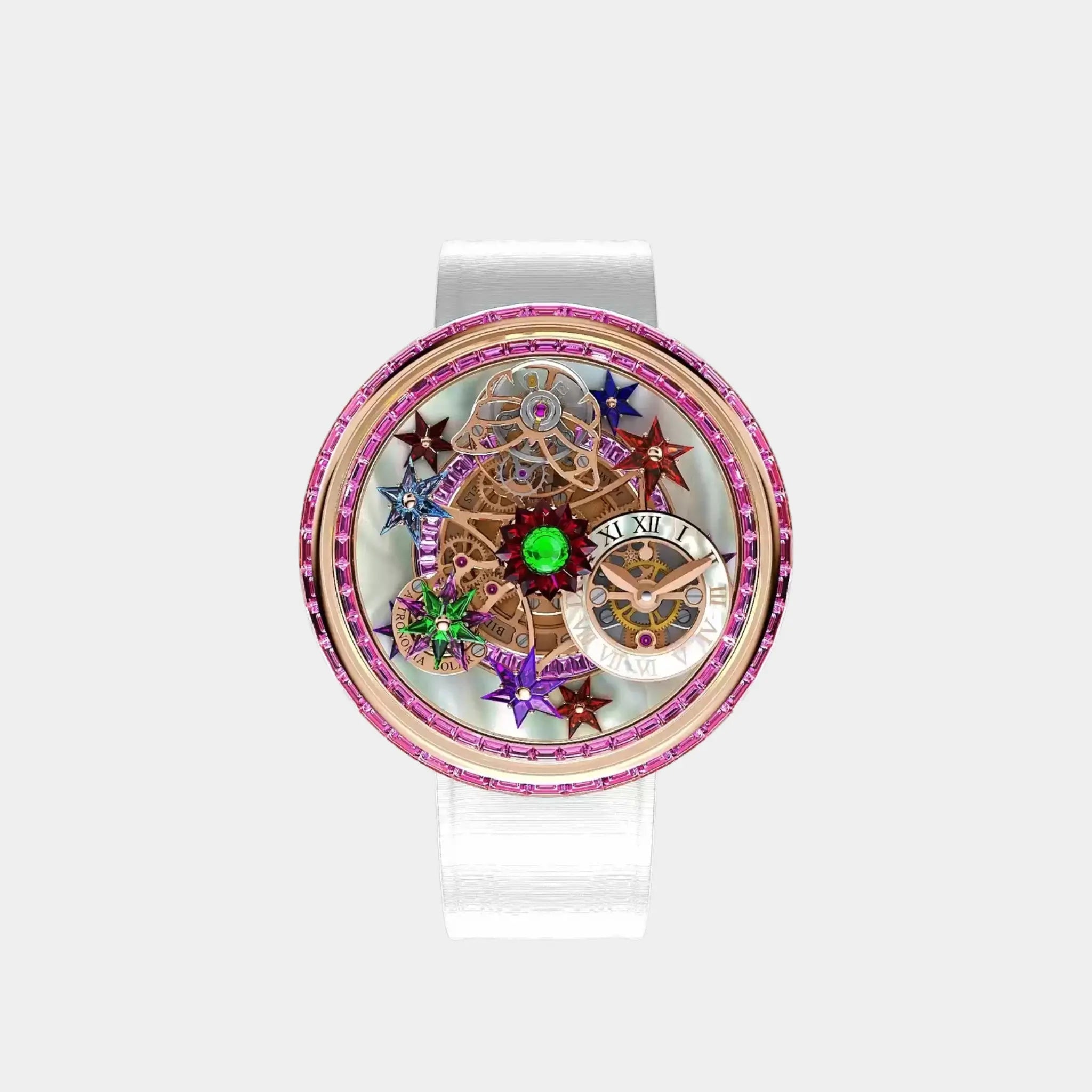Jacob & Co. Fleurs de Jardin Rose Gold and Pink Sapphires, Front