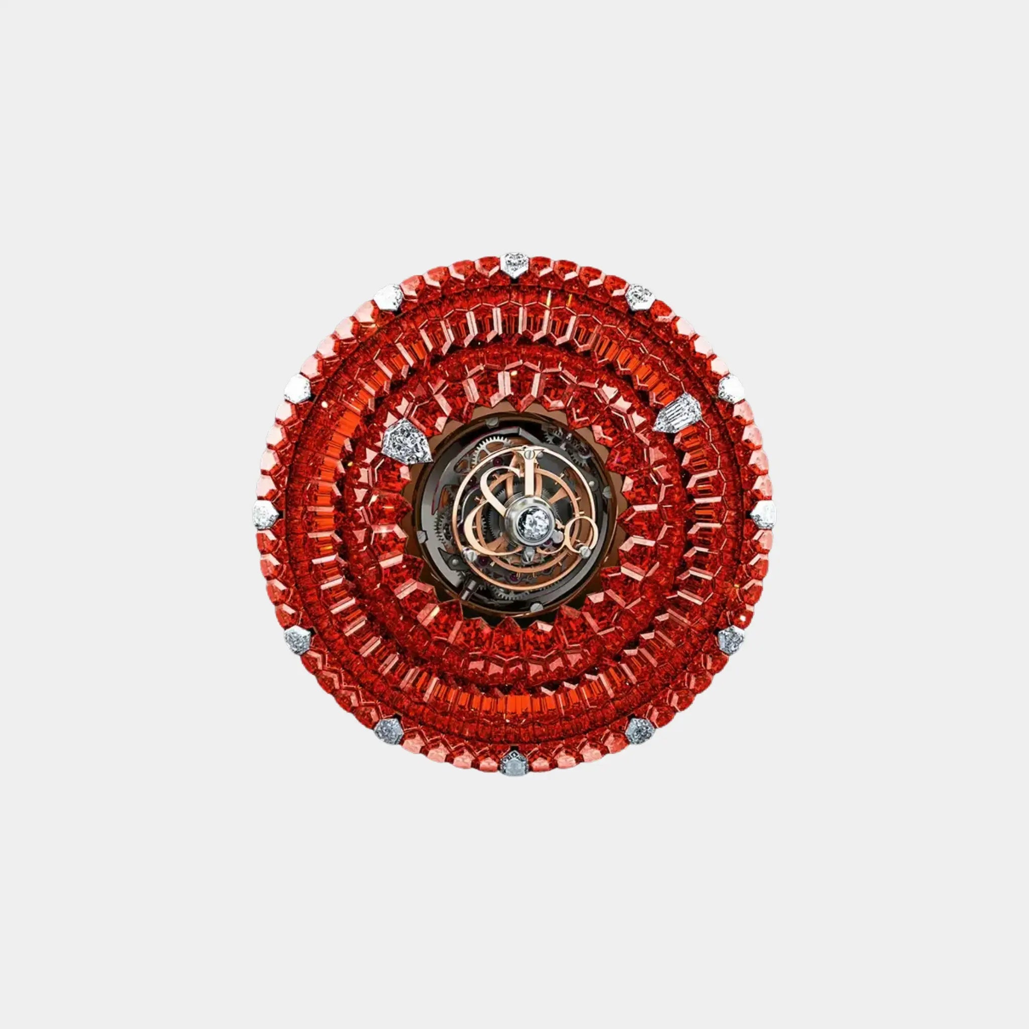 Jacob & Co. The Mystery Tourbillon Full Orange Sapphires Rose Gold, Dial