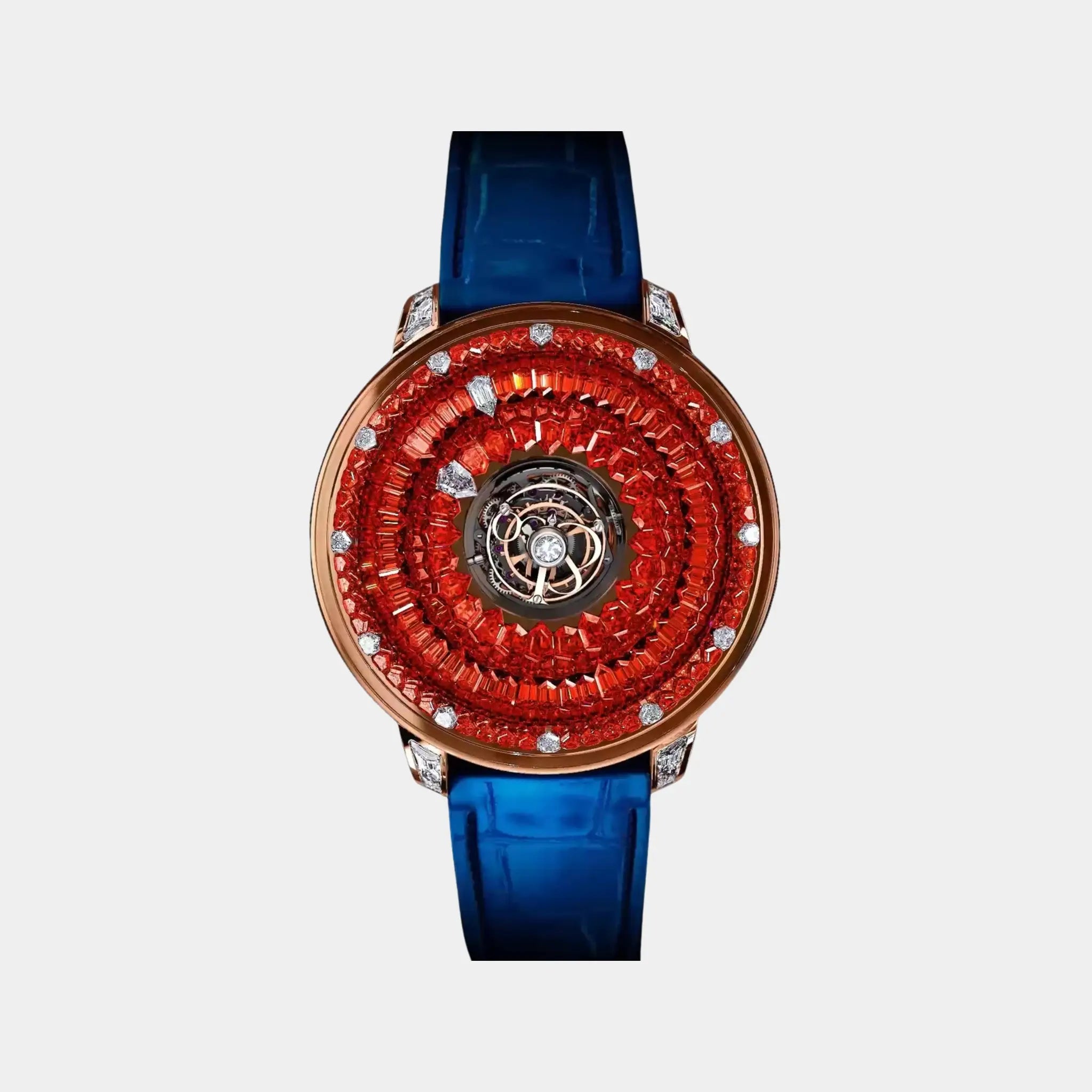 Jacob & Co. The Mystery Tourbillon Full Orange Sapphires Rose Gold, Front