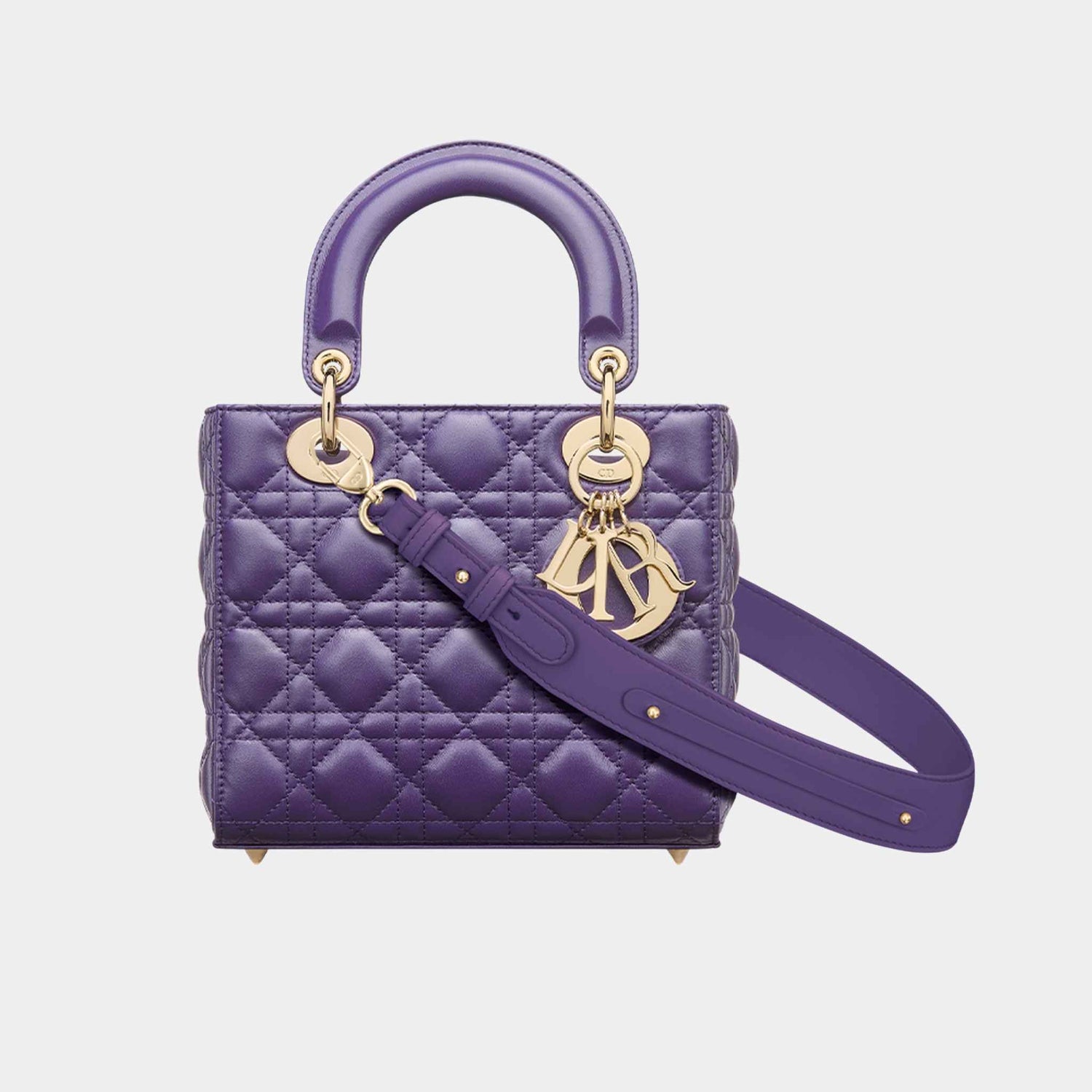 Lady Dior My ABCDior Small Bag Cannage Lambskin, Dark Purple, Front