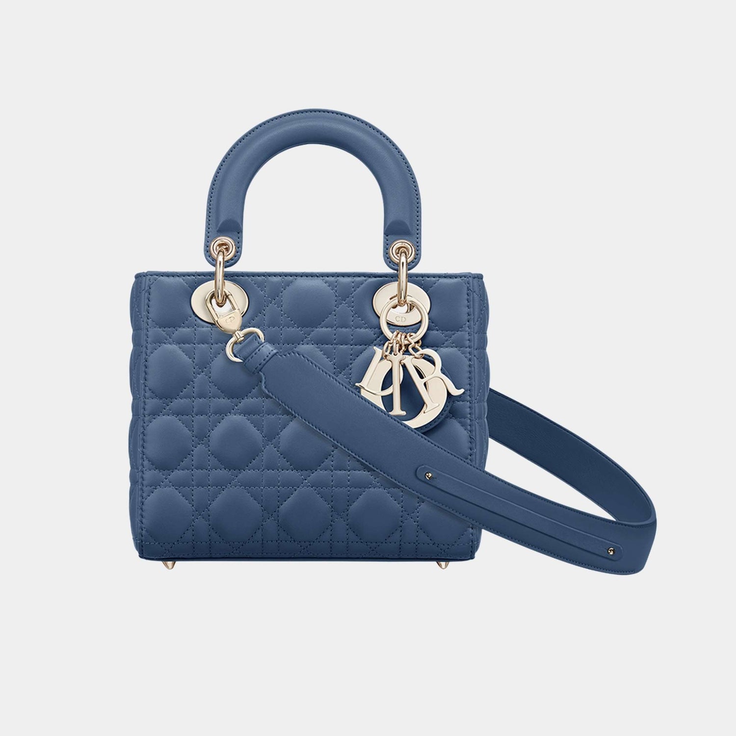 Lady Dior My ABCDior Small Bag Cannage Lambskin, Denim Blue, Front