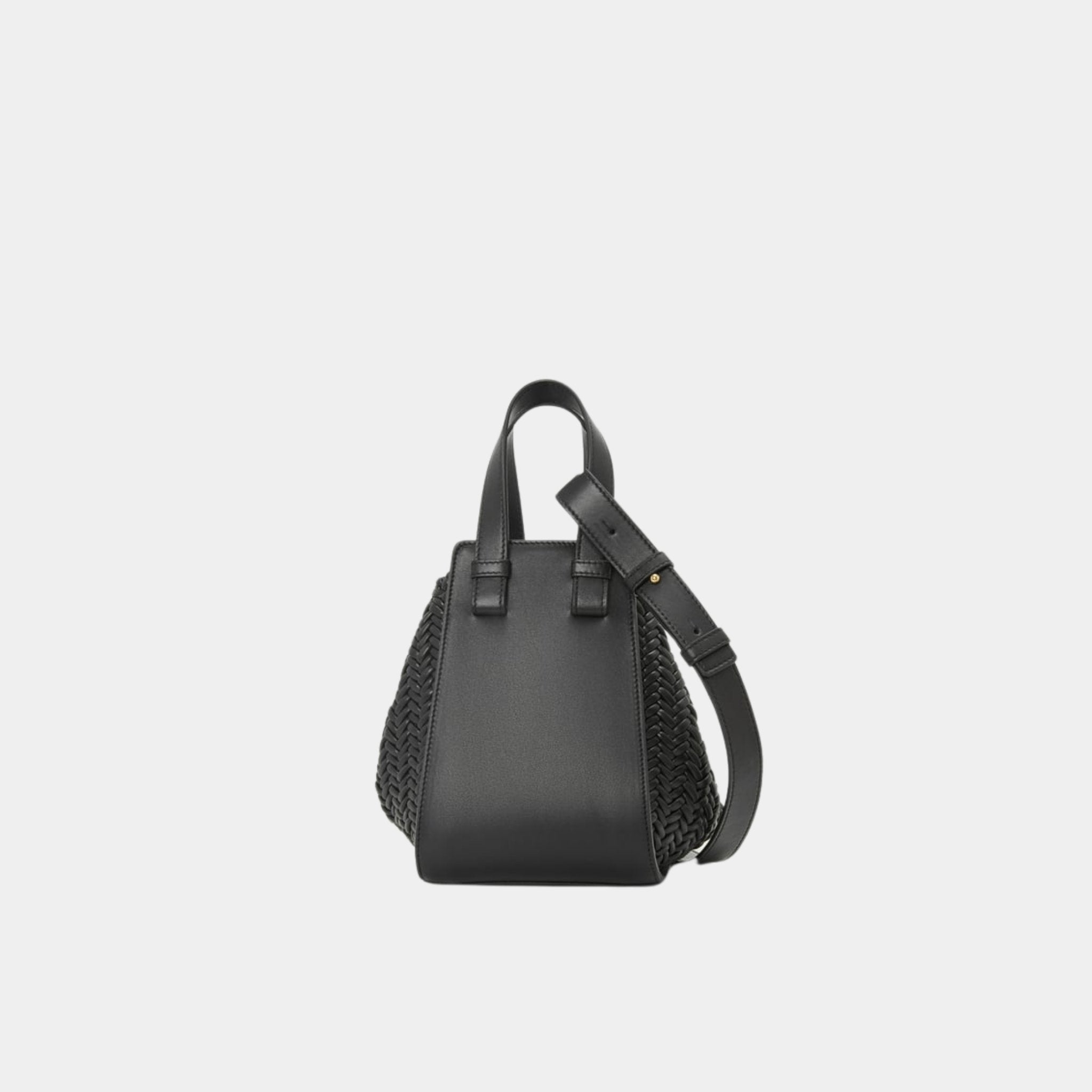 Loewe Compact Hammock Bag In Calfskin, Black, Back